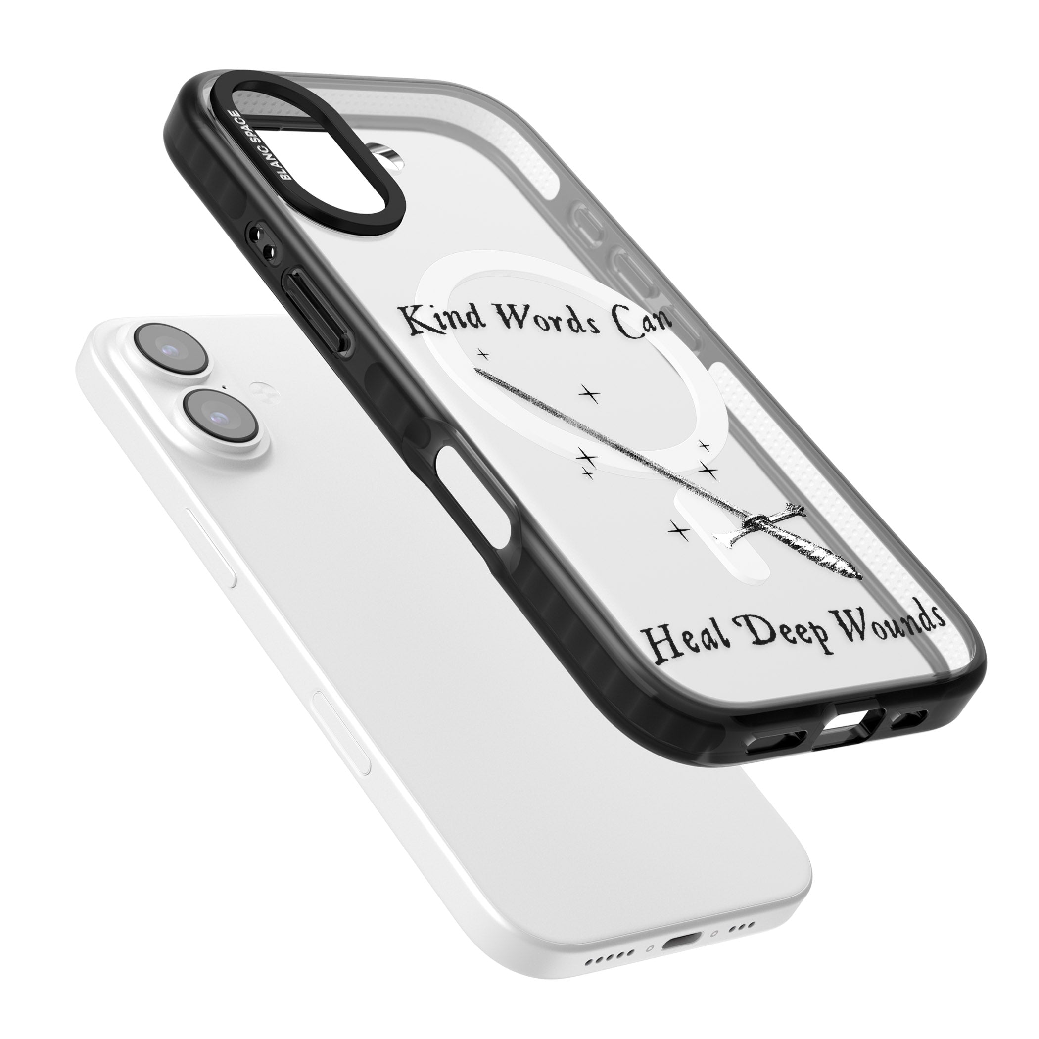 Kind Words Can Heal Deep Wounds iPhone 17 Impact Pro Black Phone Case Colours