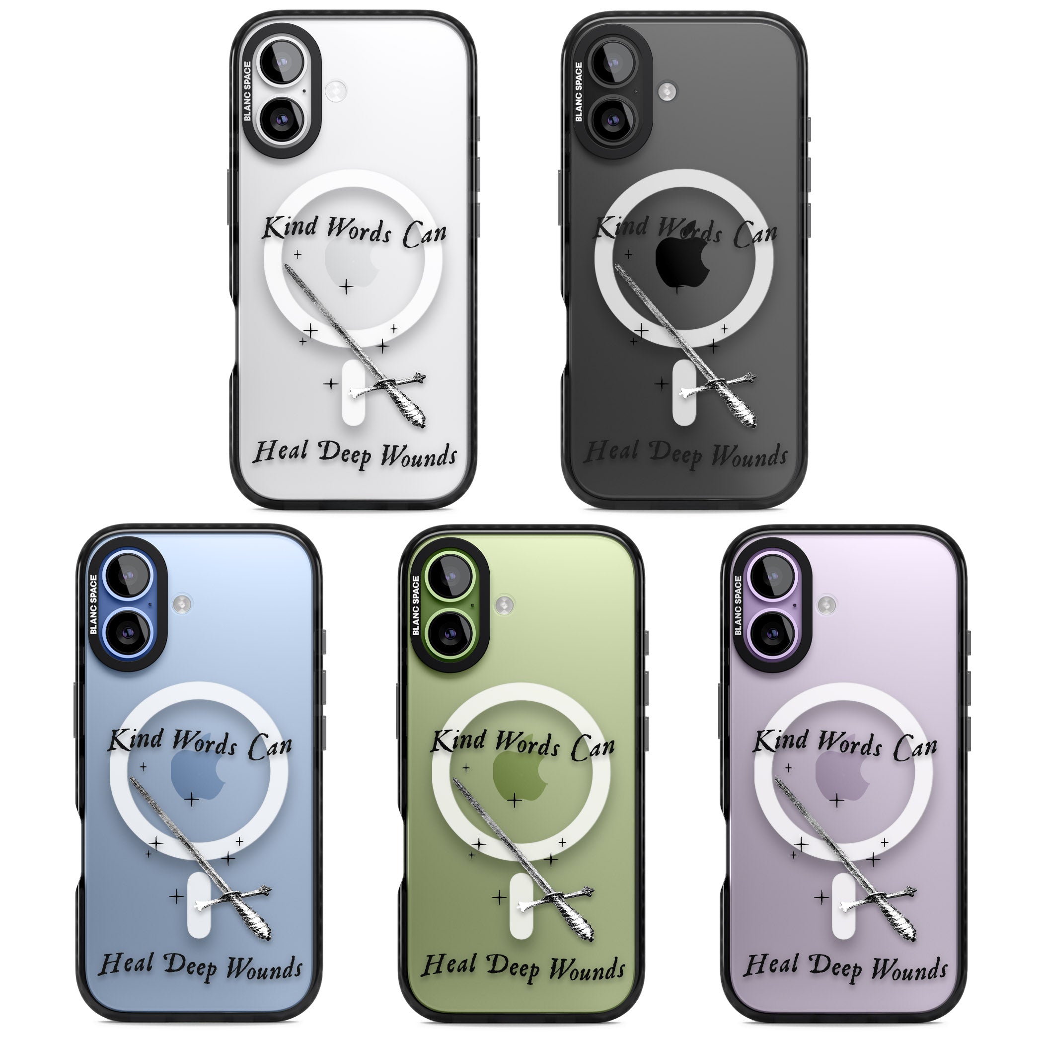 Kind Words Can Heal Deep Wounds iPhone 17 Impact Pro Black Phone Case APT Impact Protection