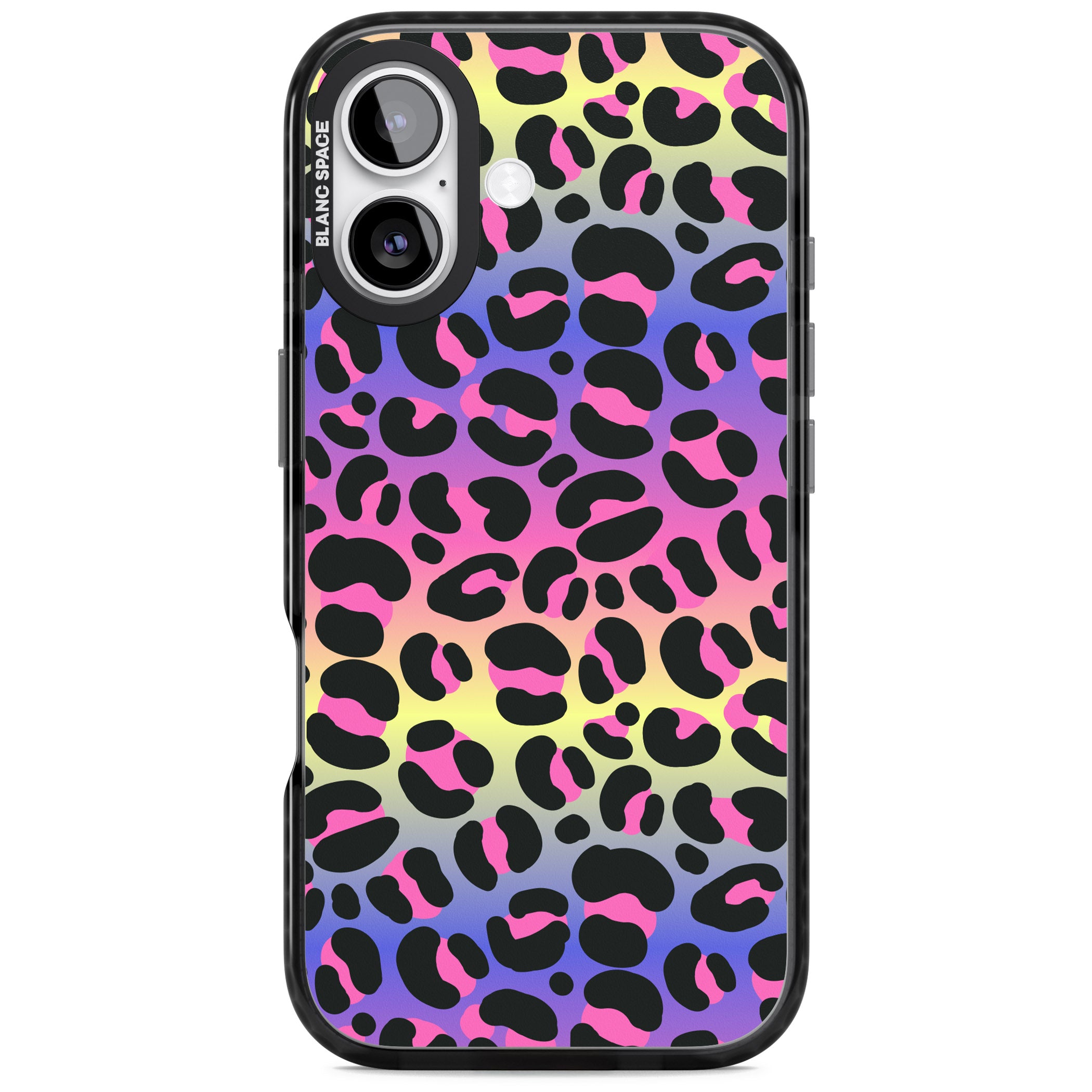 Rainbow Gradient Leopard iPhone 17 Impact Pro Black Phone Case