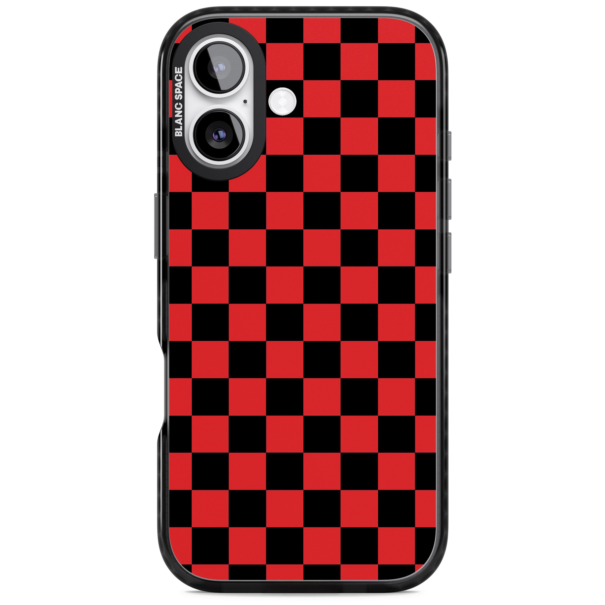 Red Black Checkered iPhone 17 Impact Pro Black Phone Case