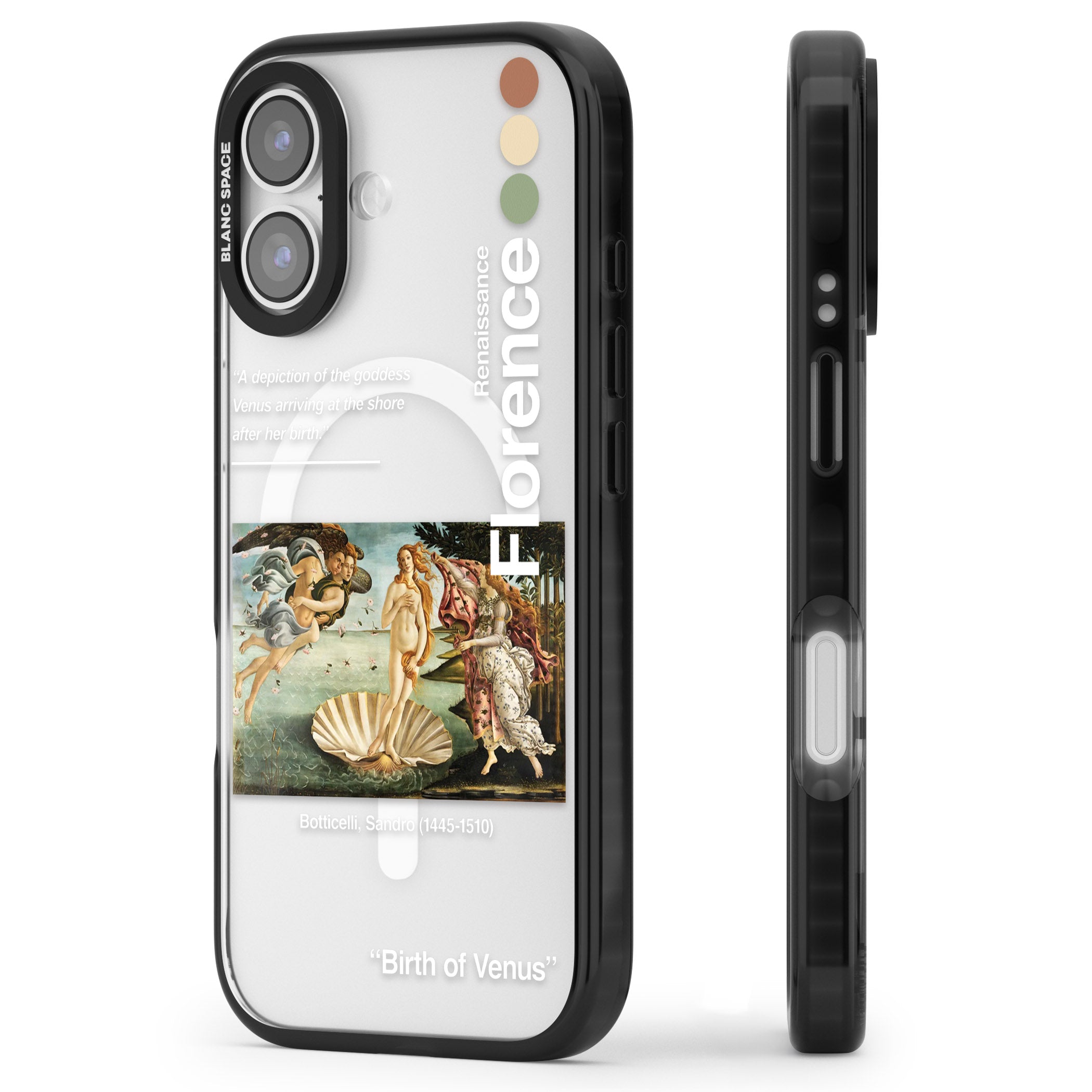 Birth Of Venus iPhone 17 Impact Pro Black Phone Case Side Profile