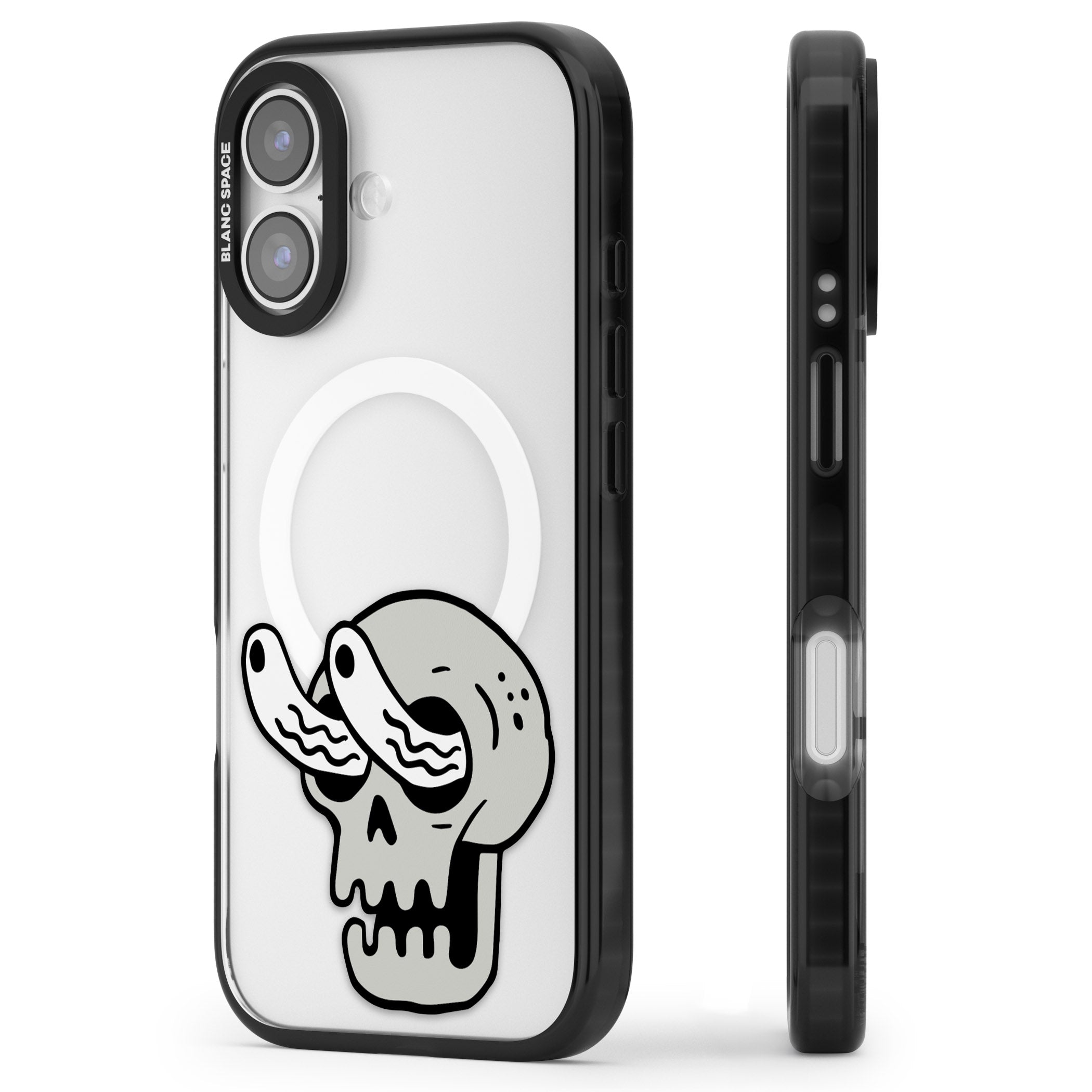 Skull Eyes iPhone 17 Impact Pro Black Phone Case Side Profile