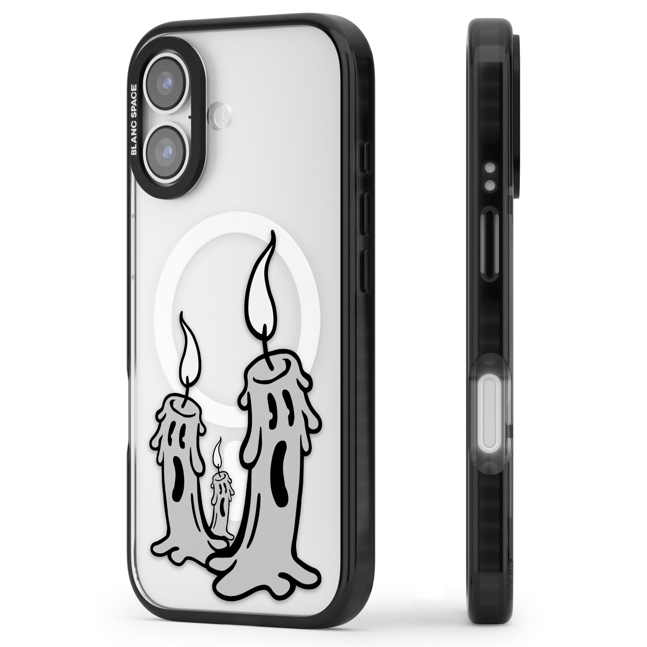 Candle Lit iPhone 17 Impact Pro Black Phone Case Side Profile