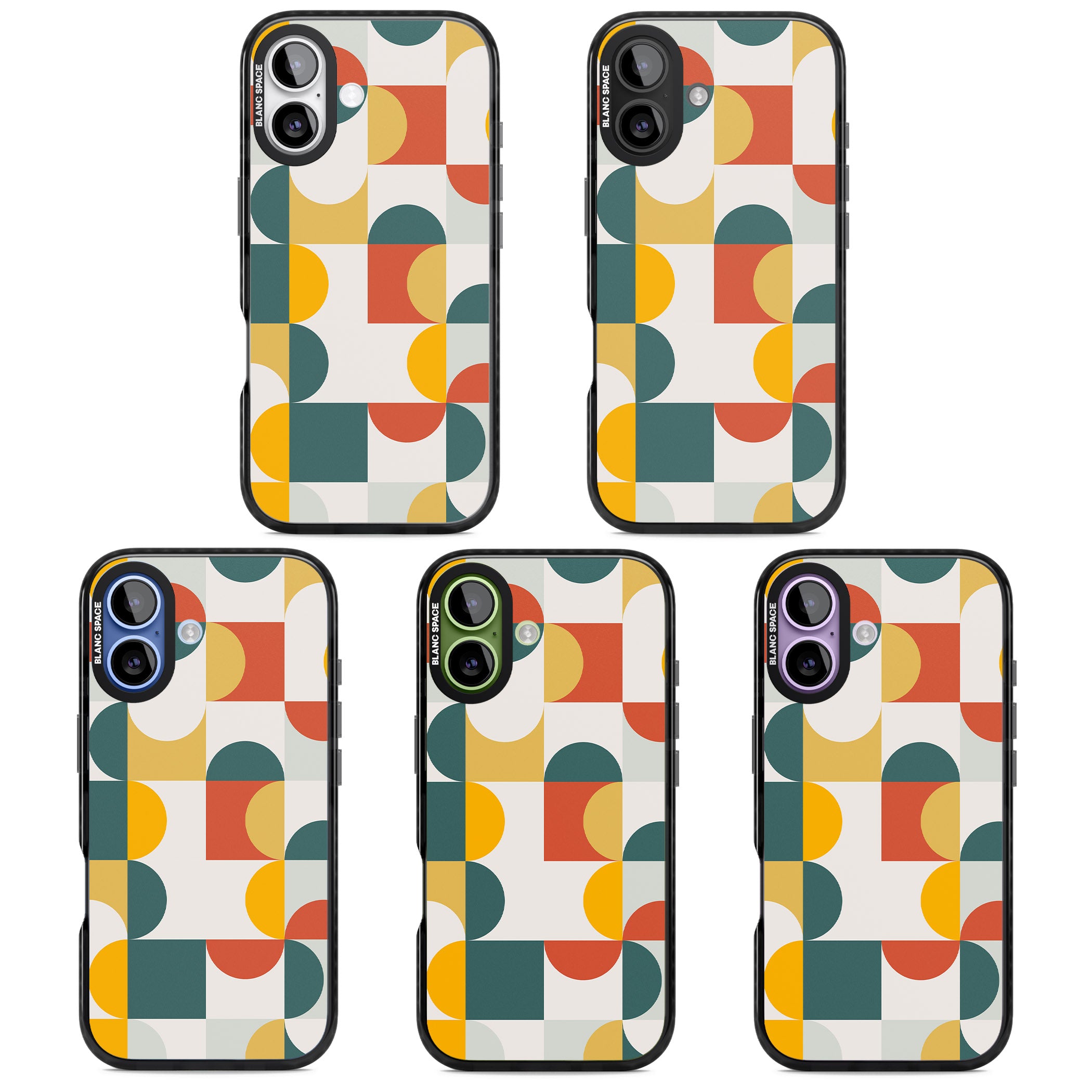 Retro Color Blocks iPhone 17 Impact Pro Black Phone Case APT Impact Protection