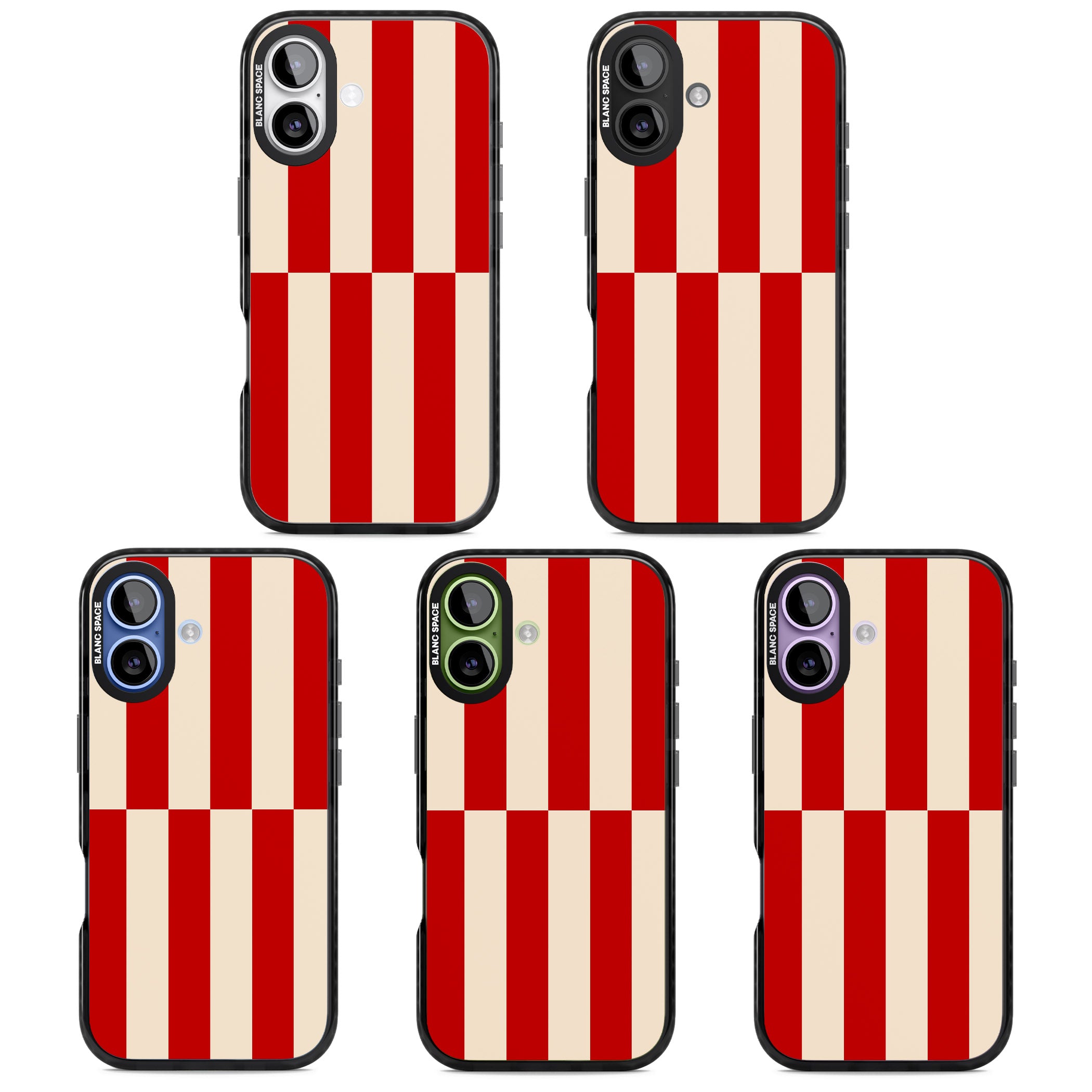 Retro Red Stripes iPhone 17 Impact Pro Black Phone Case APT Impact Protection