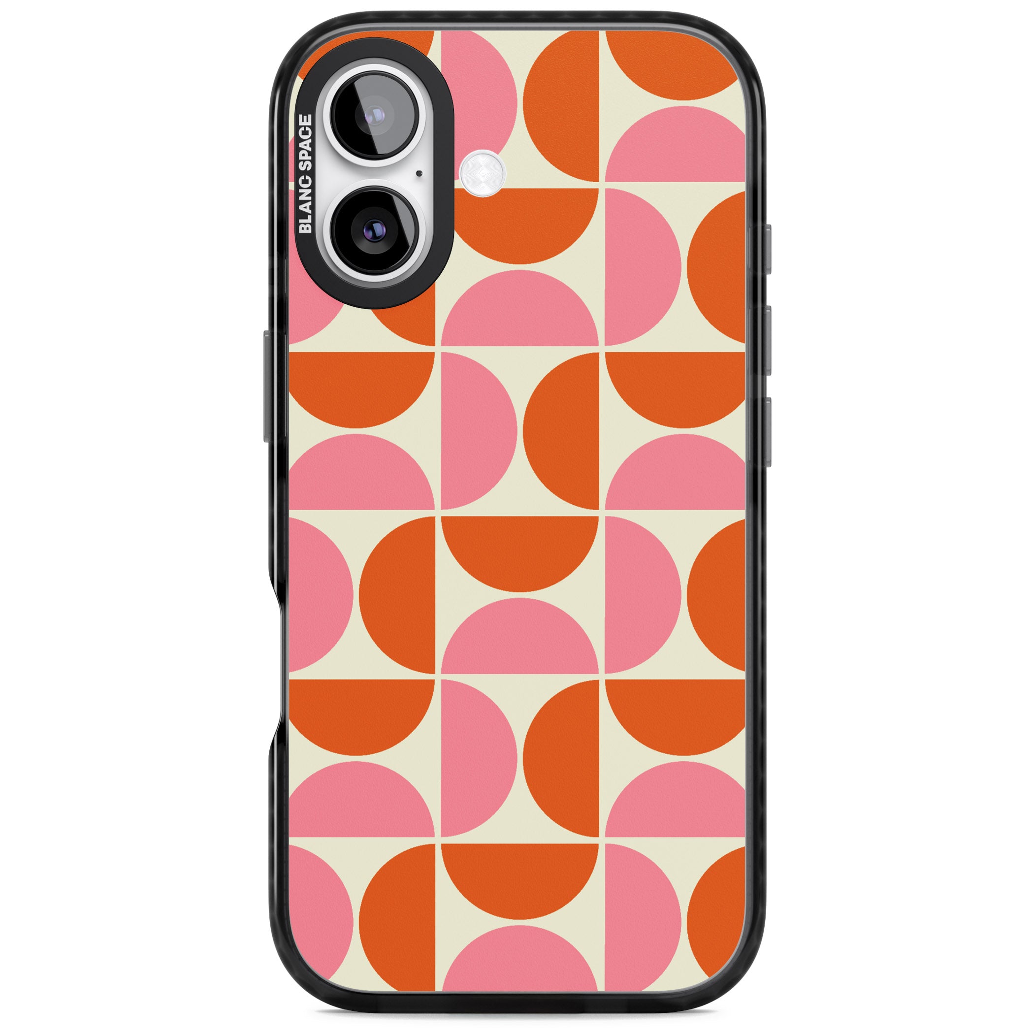 Retro Half Circle Pattern iPhone 17 Impact Pro Black Phone Case