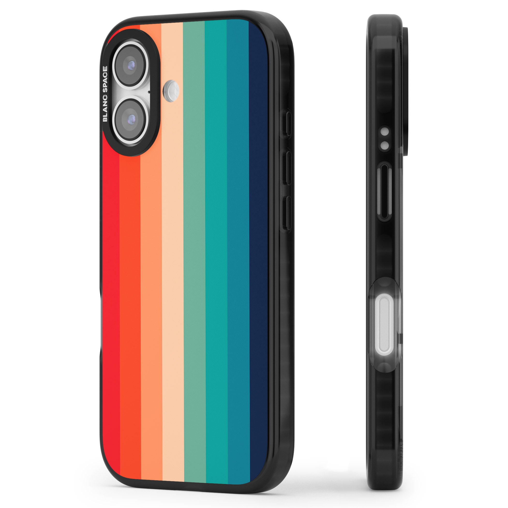 Retro 70'S Colour Palette iPhone 17 Impact Pro Black Phone Case Side Profile