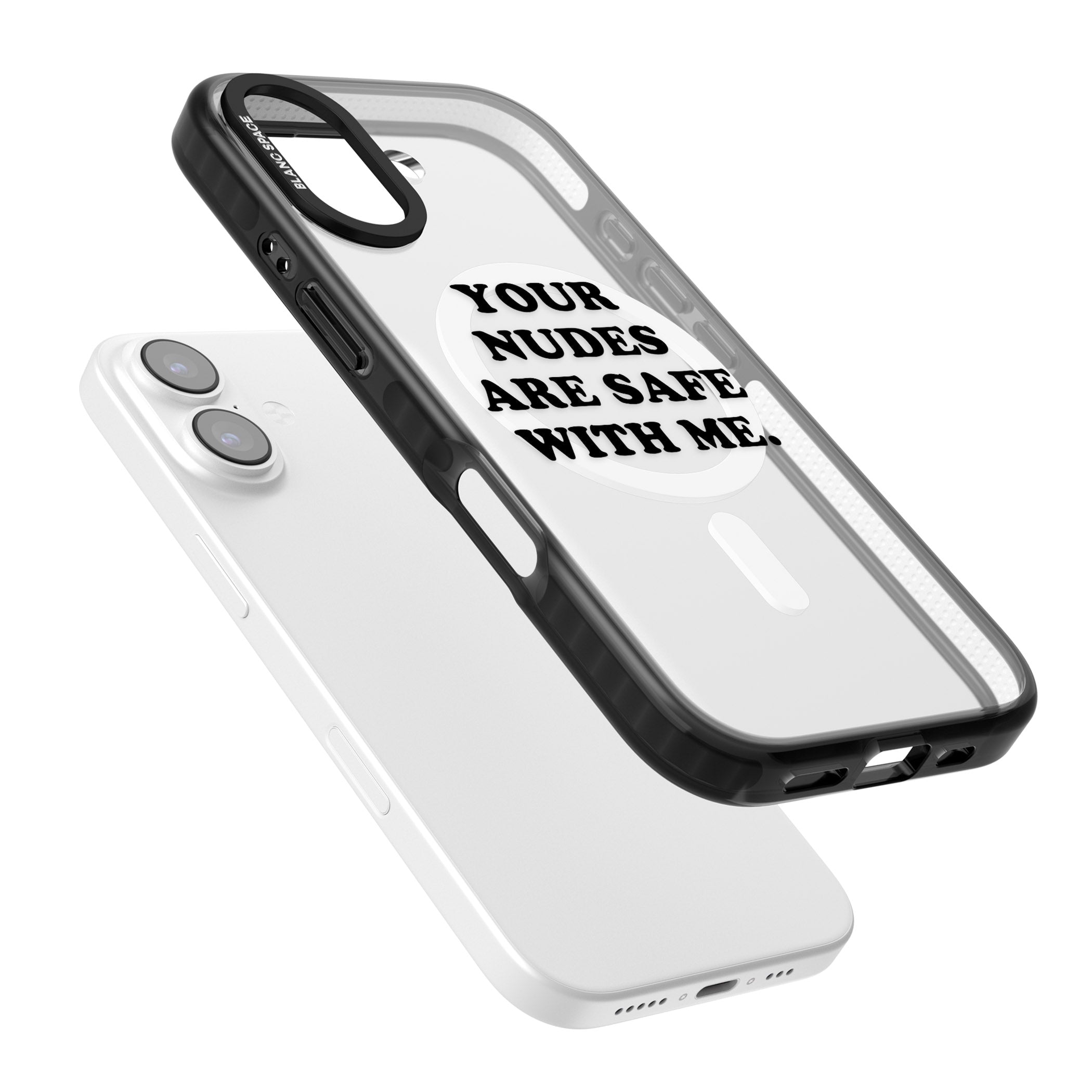 Your Nudes Are Safe Black iPhone 17 Impact Pro Black Phone Case Colours