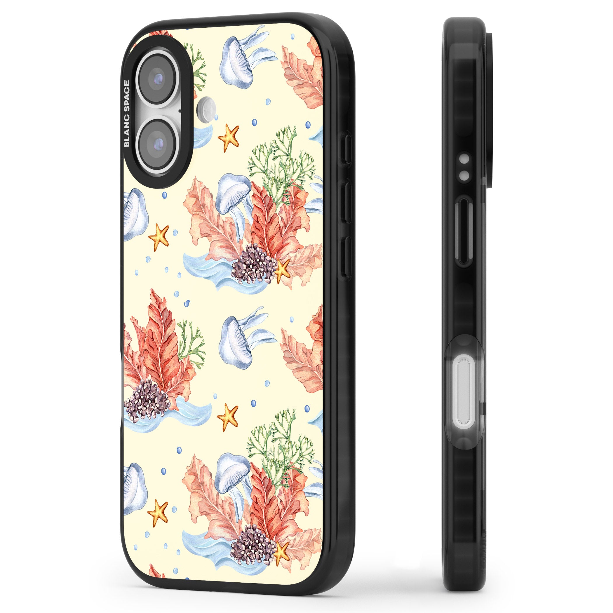 Coral Reef iPhone 17 Impact Pro Black Phone Case Side Profile