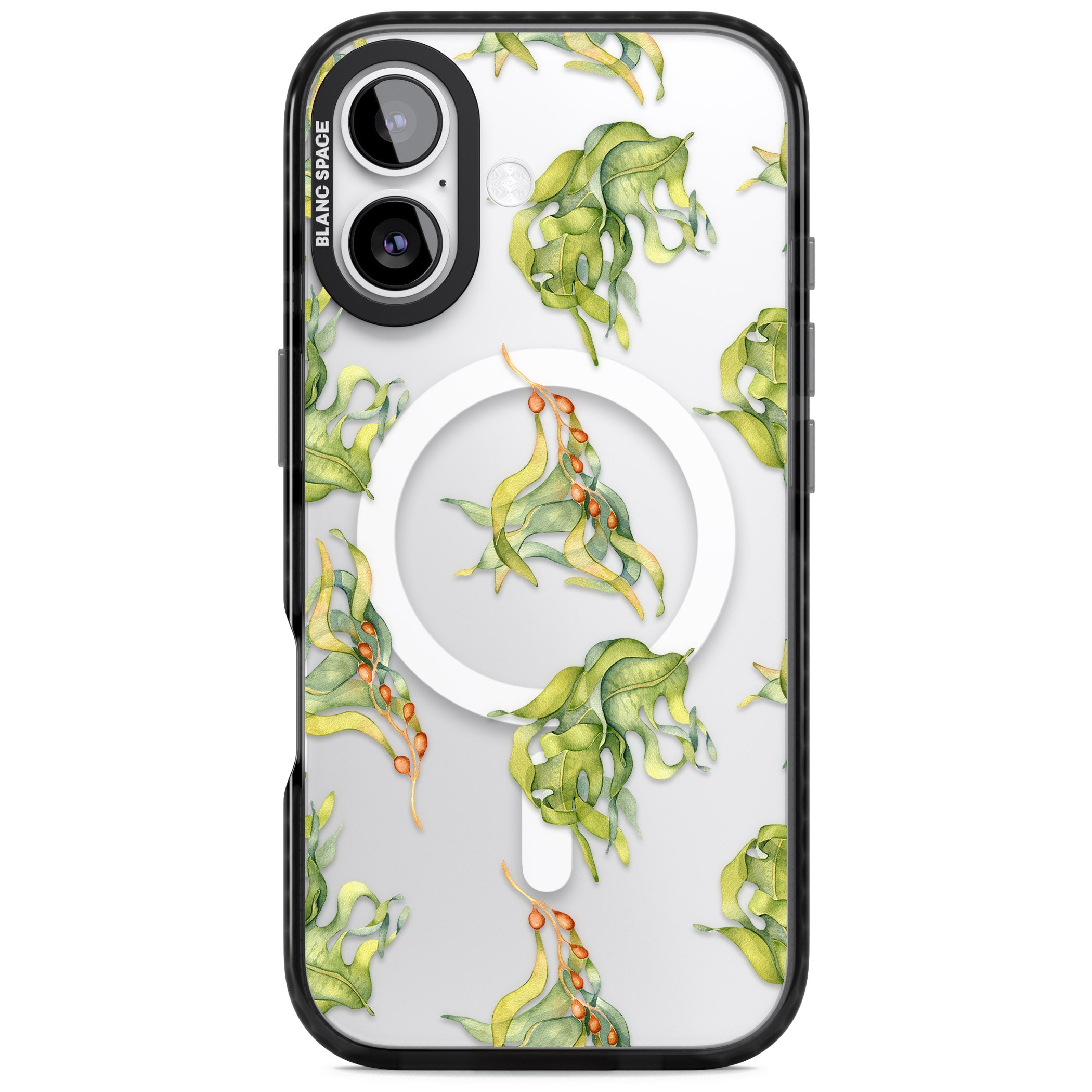 Flowing Seaweed Watercolor iPhone 17 Impact Pro Black Phone Case