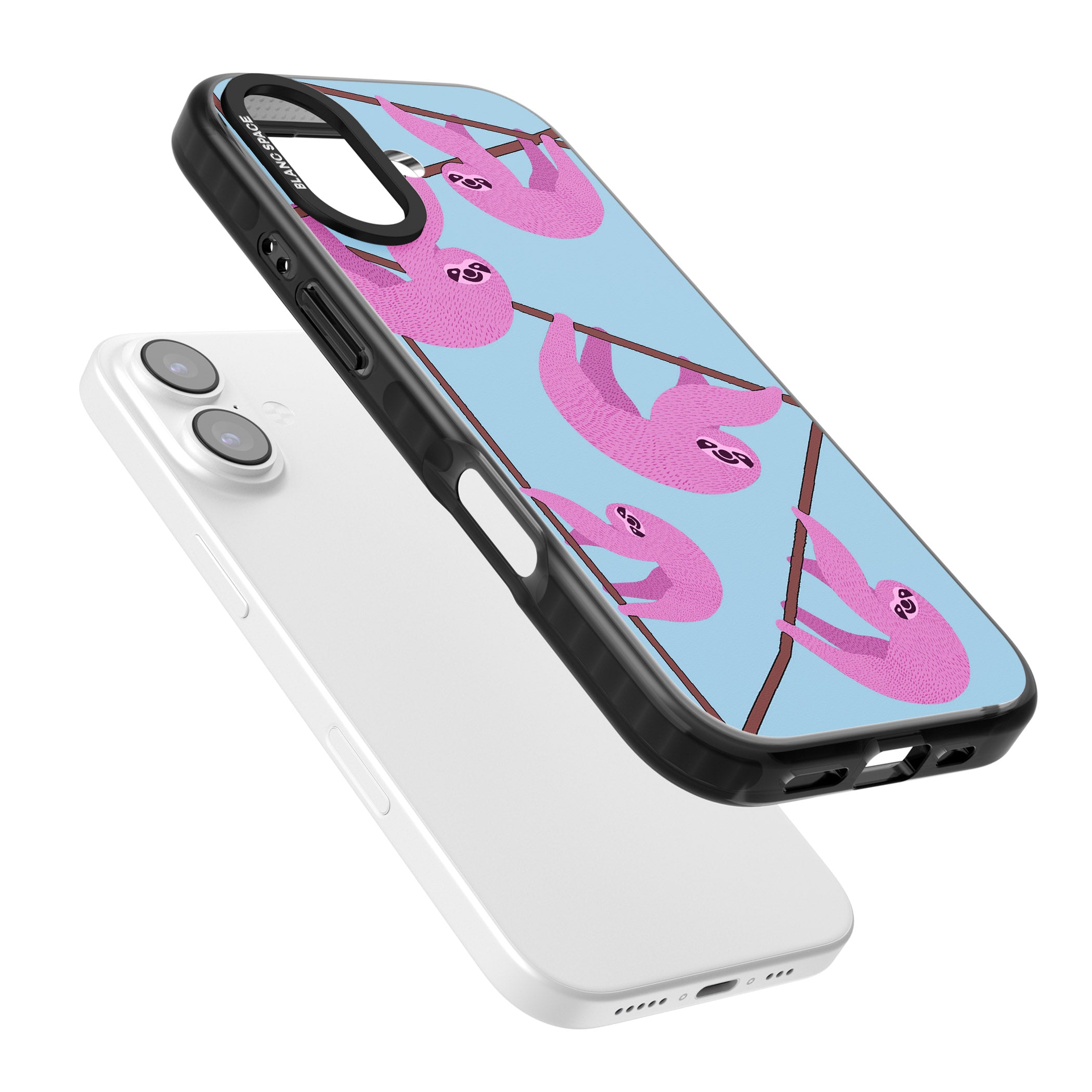 Pink Sloth iPhone 17 Impact Pro Black Phone Case Colours