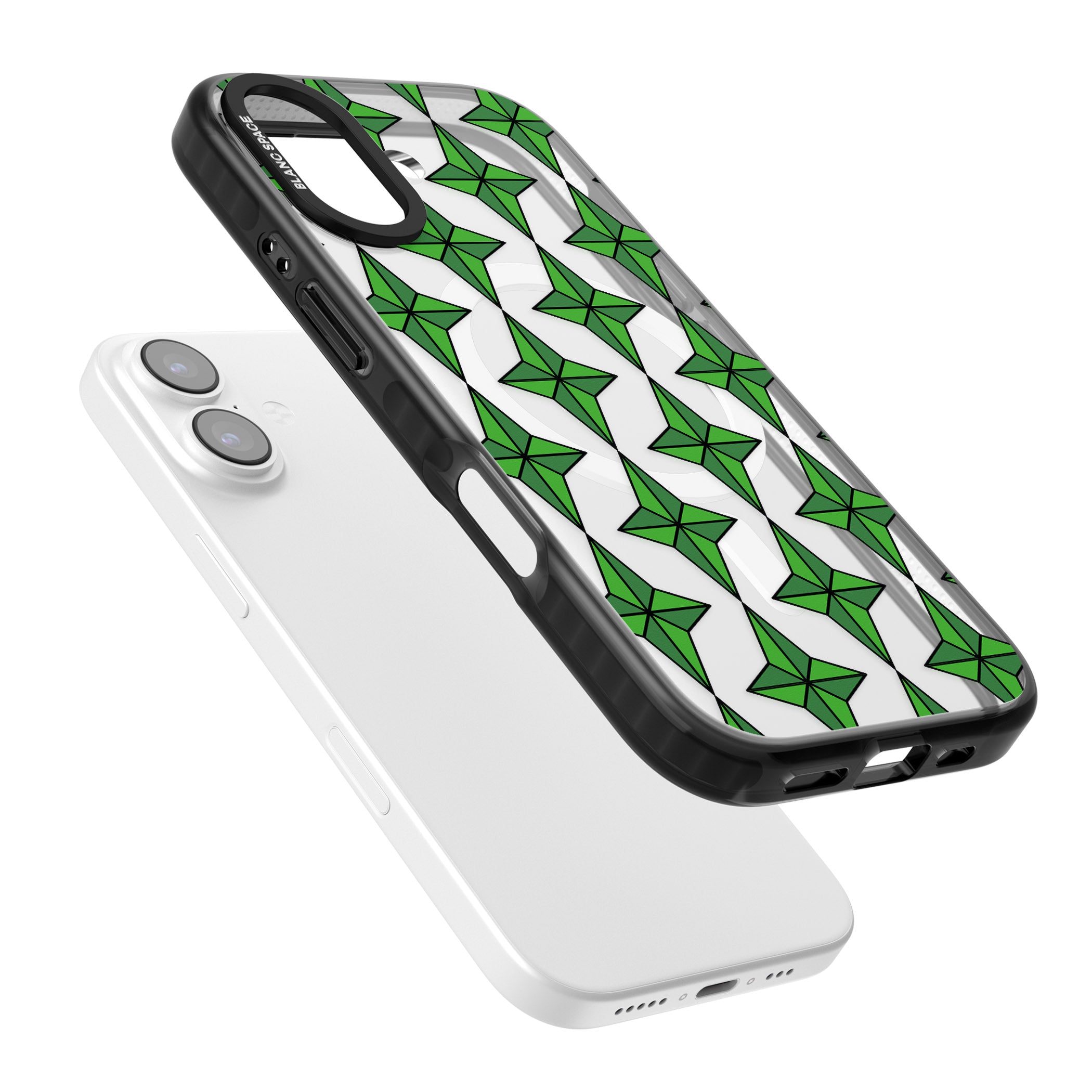 Emerald Stars Pattern (Clear) iPhone 17 Impact Pro Black Phone Case Colours