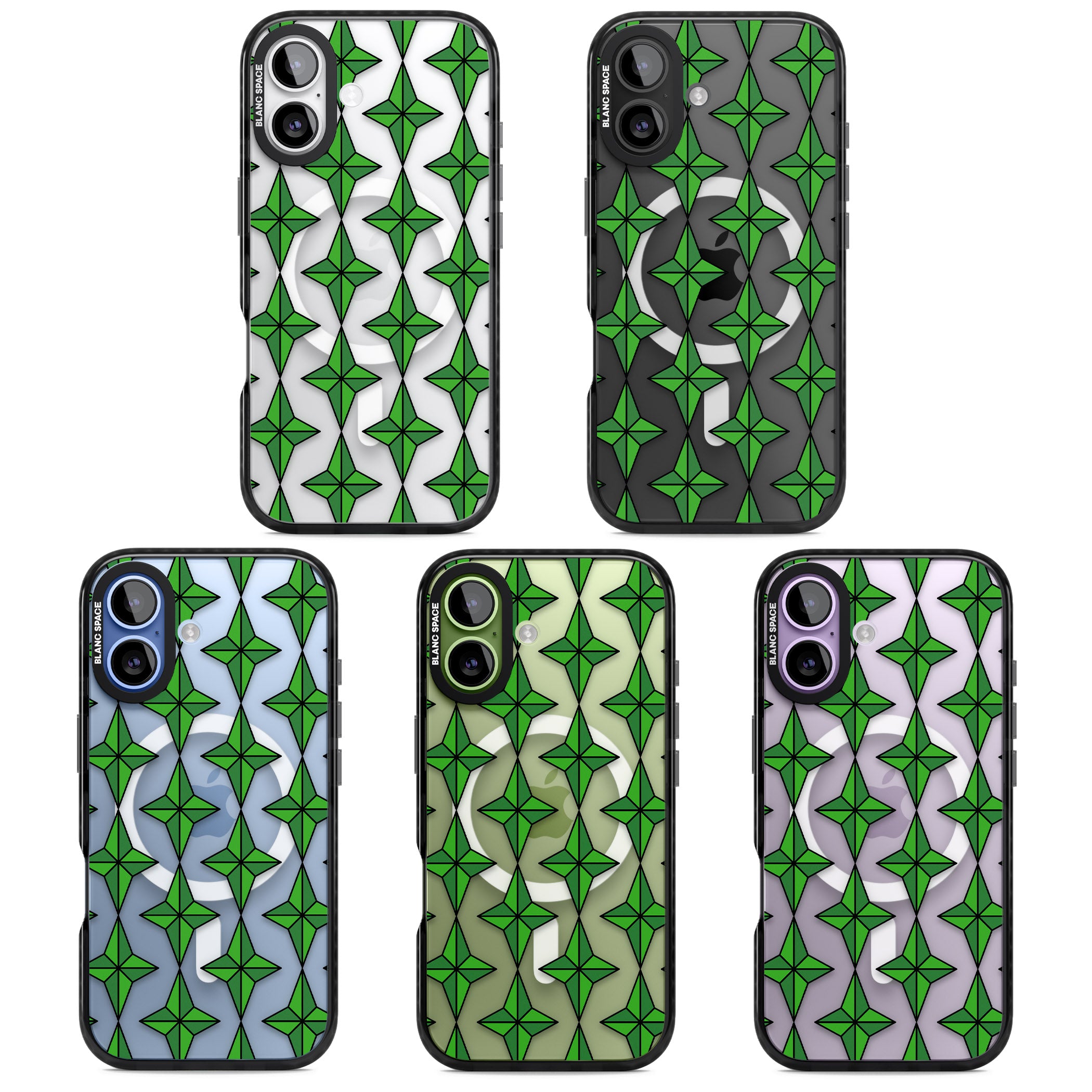 Emerald Stars Pattern (Clear) iPhone 17 Impact Pro Black Phone Case APT Impact Protection