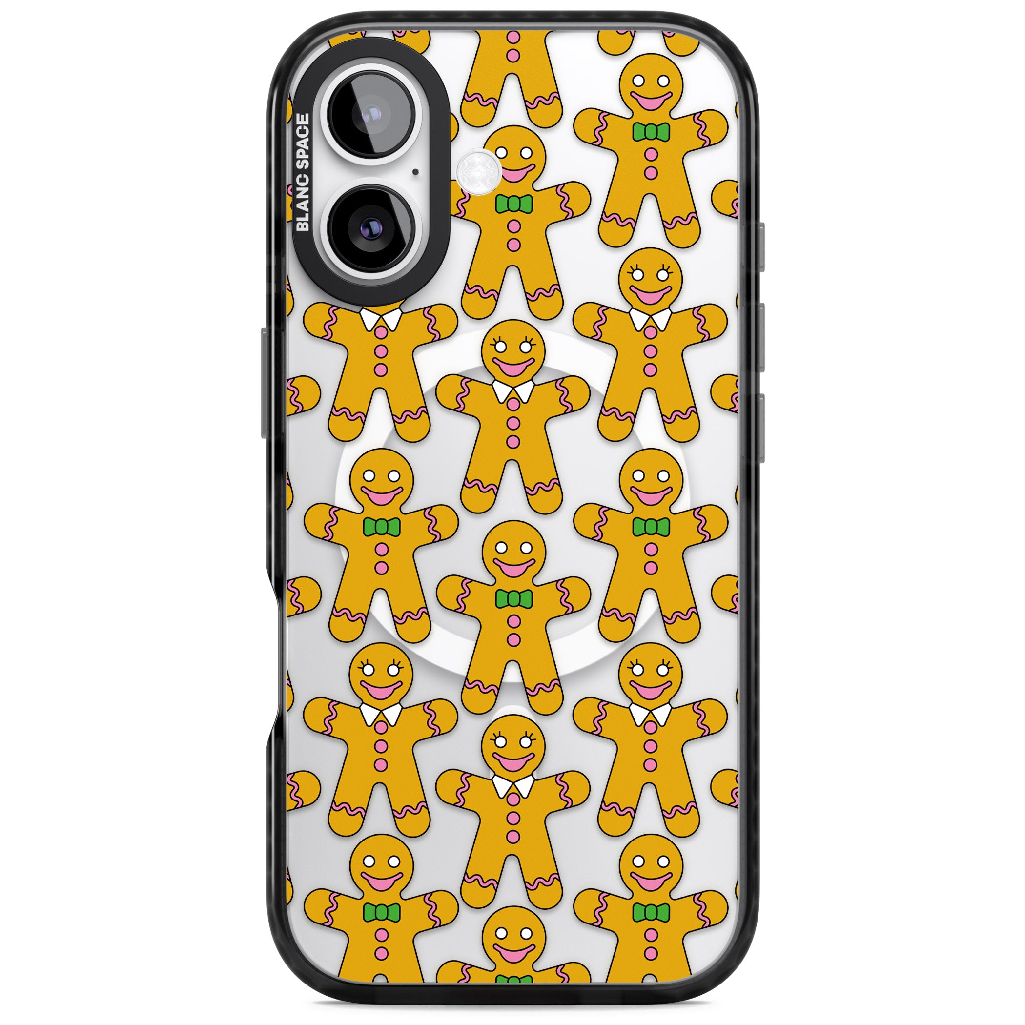 Gingerbread Cookie Pattern iPhone 17 Impact Pro Black Phone Case