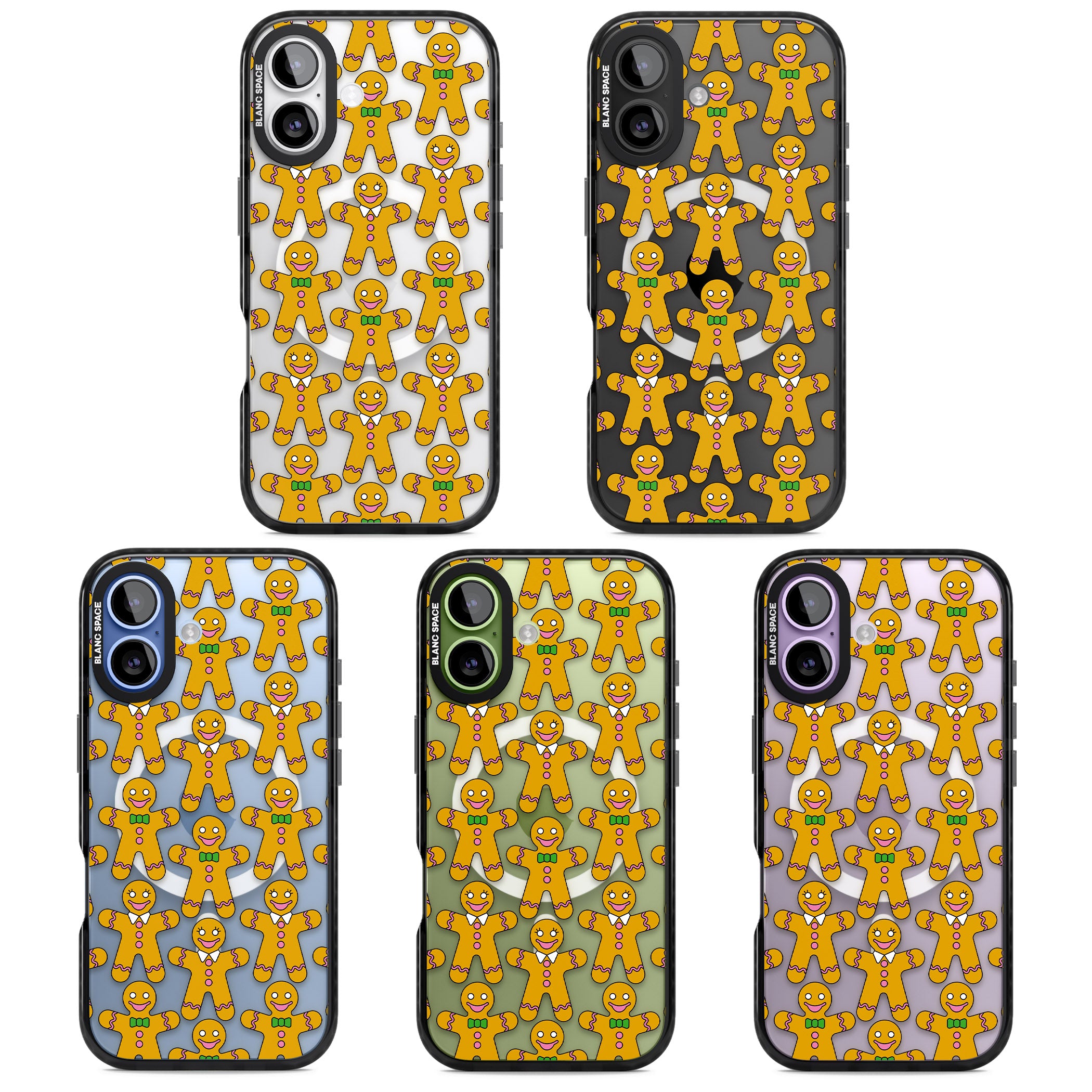 Gingerbread Cookie Pattern iPhone 17 Impact Pro Black Phone Case APT Impact Protection