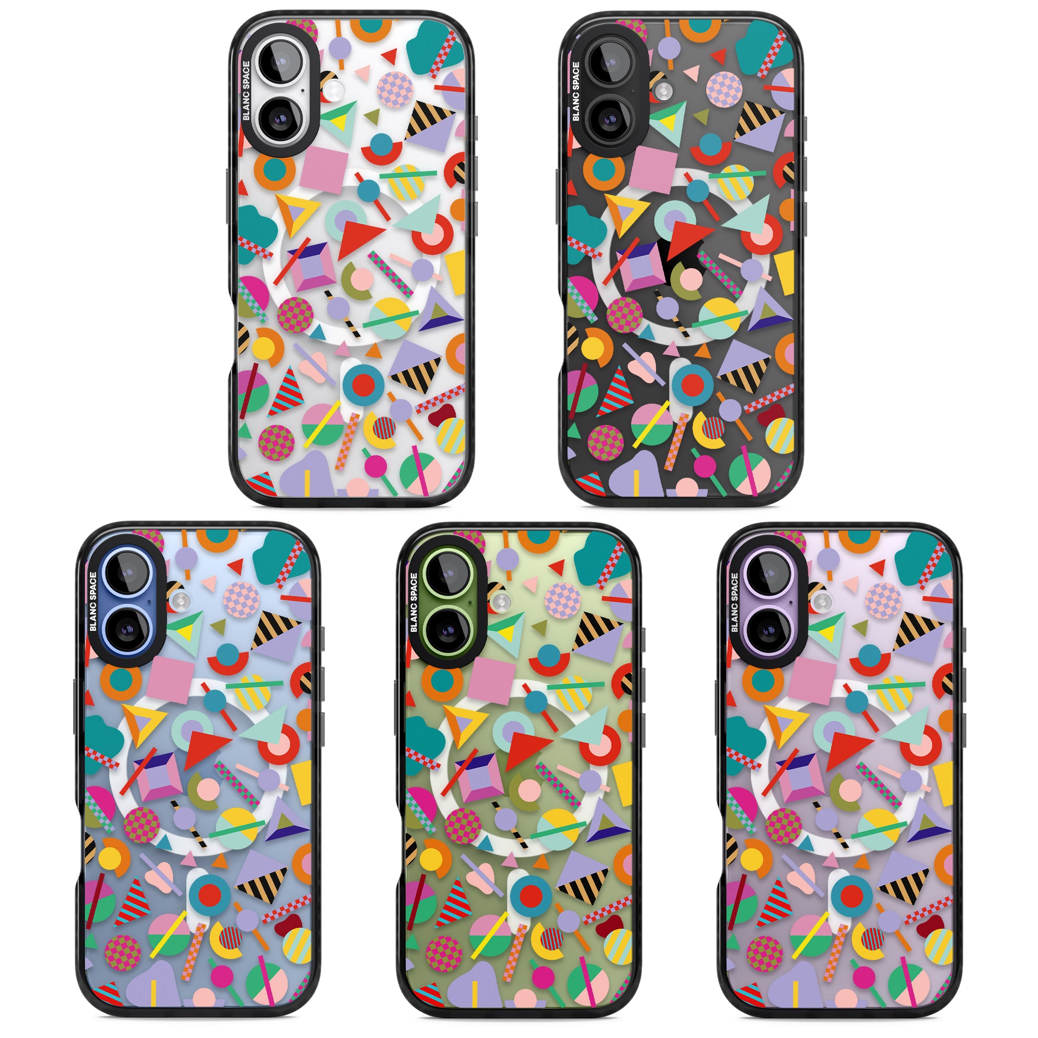 Retro Carnival Shapes iPhone 17 Impact Pro Black Phone Case APT Impact Protection