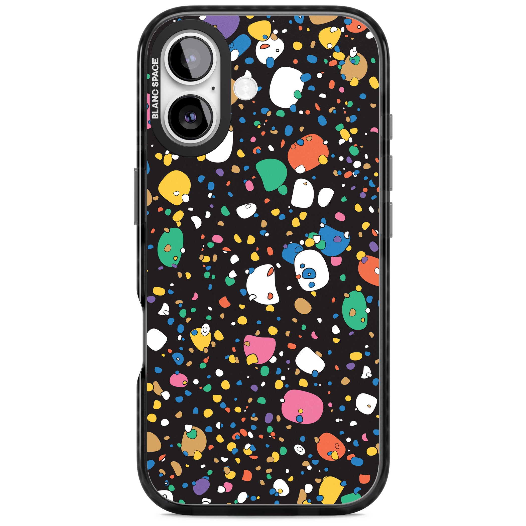 Colourful Confetti Pebbles (Black) iPhone 17 Impact Pro Black Phone Case