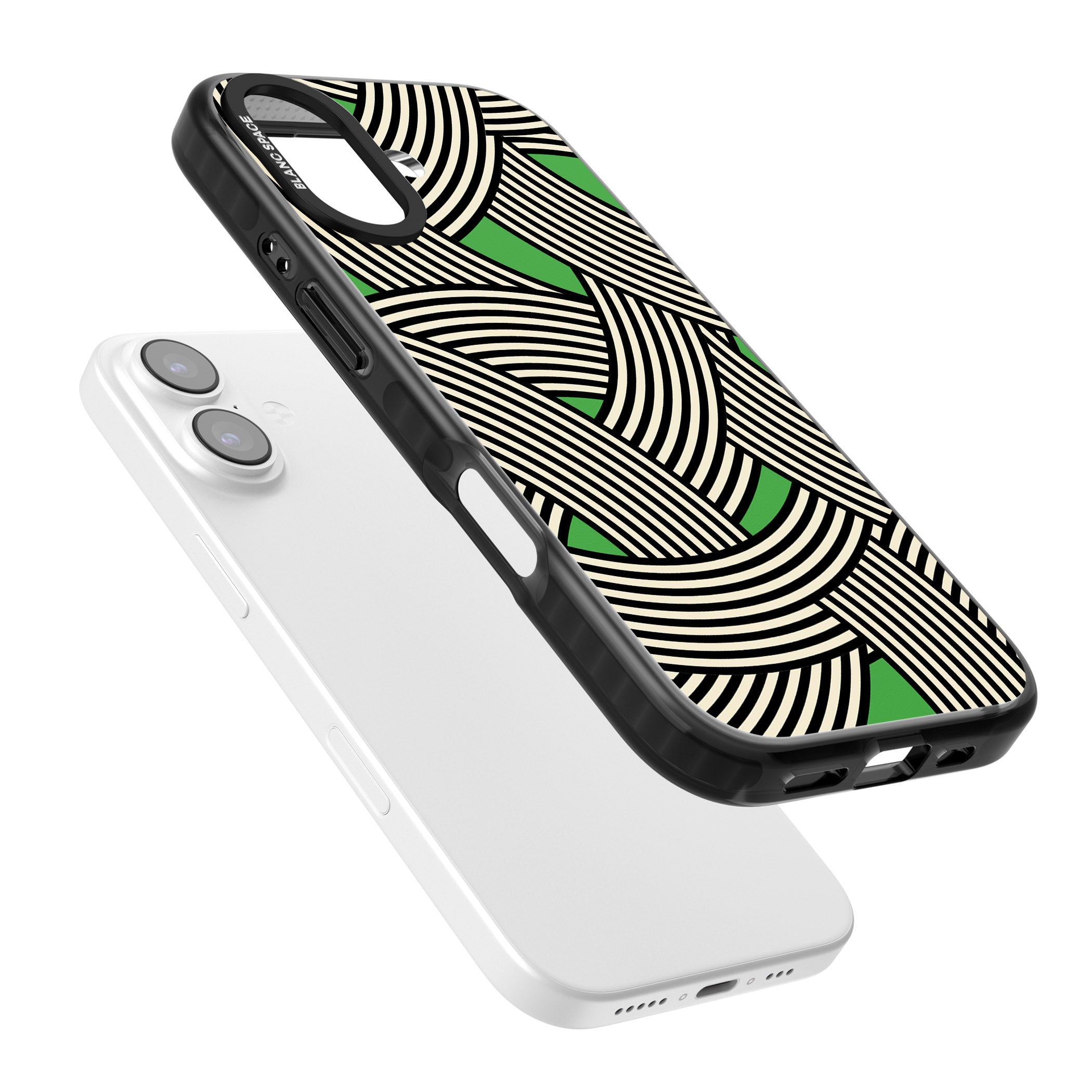 Green Optic Waves iPhone 17 Impact Pro Black Phone Case Colours