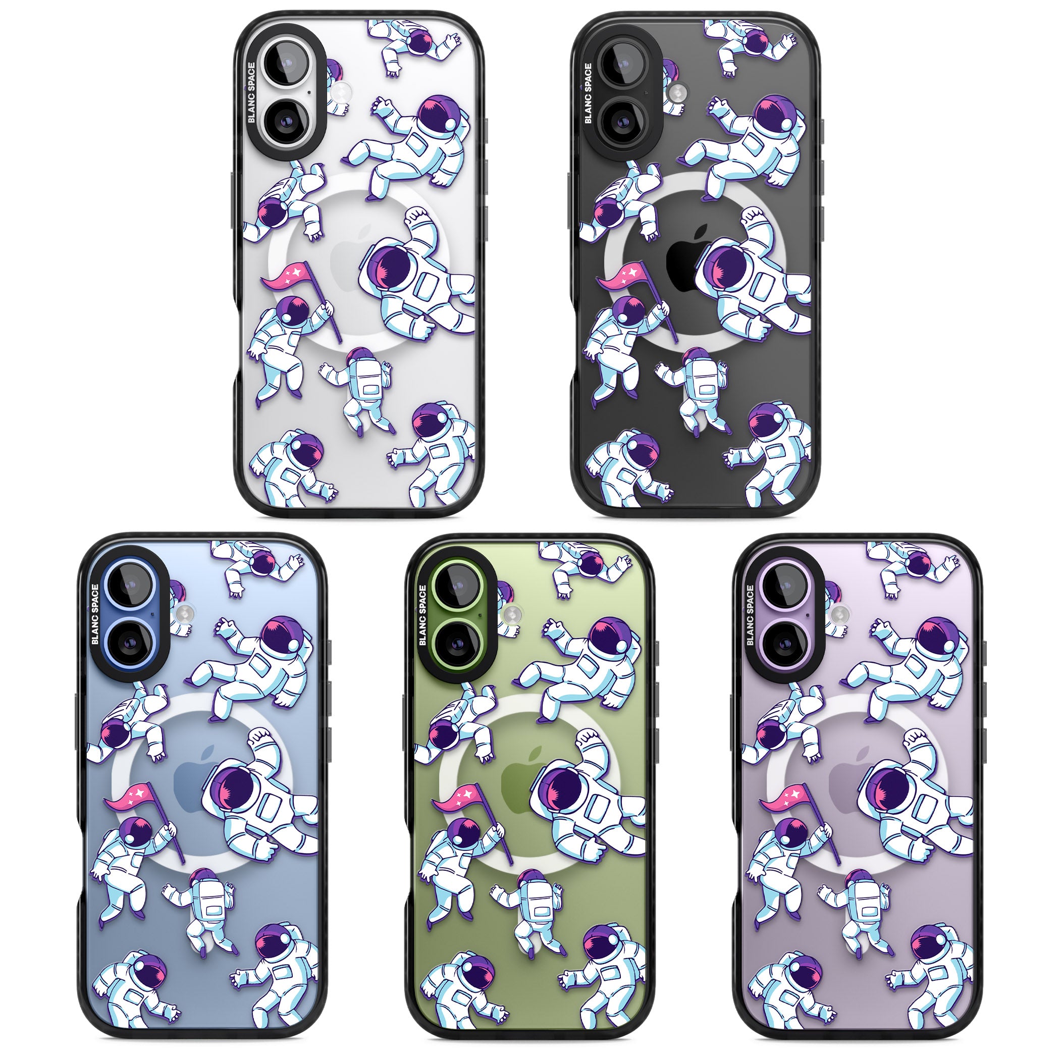 Astronaut Pattern iPhone 17 Impact Pro Black Phone Case APT Impact Protection