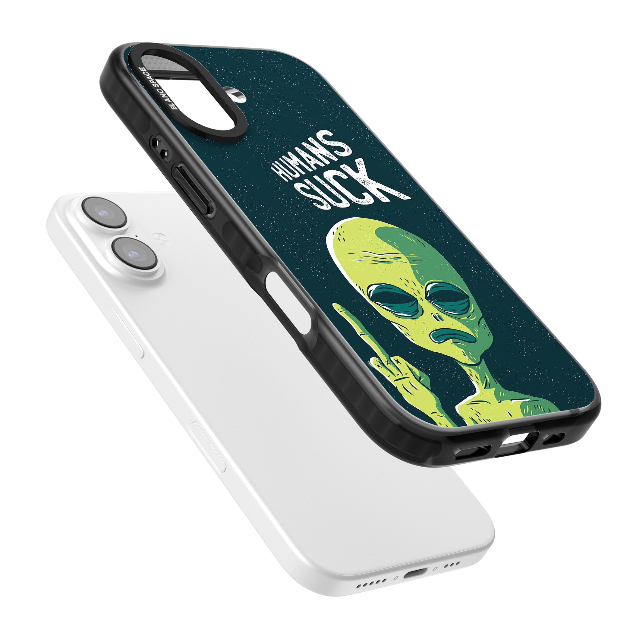 Humans Suck Alien iPhone 17 Impact Pro Black Phone Case Colours