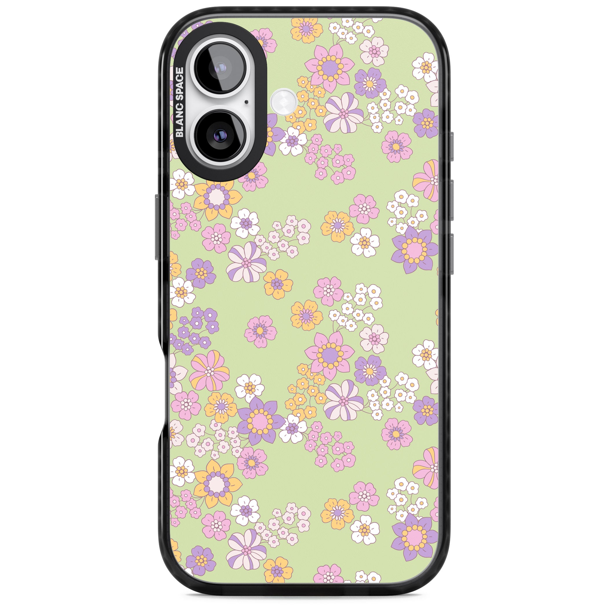 Grass Green Flowers iPhone 17 Impact Pro Black Phone Case