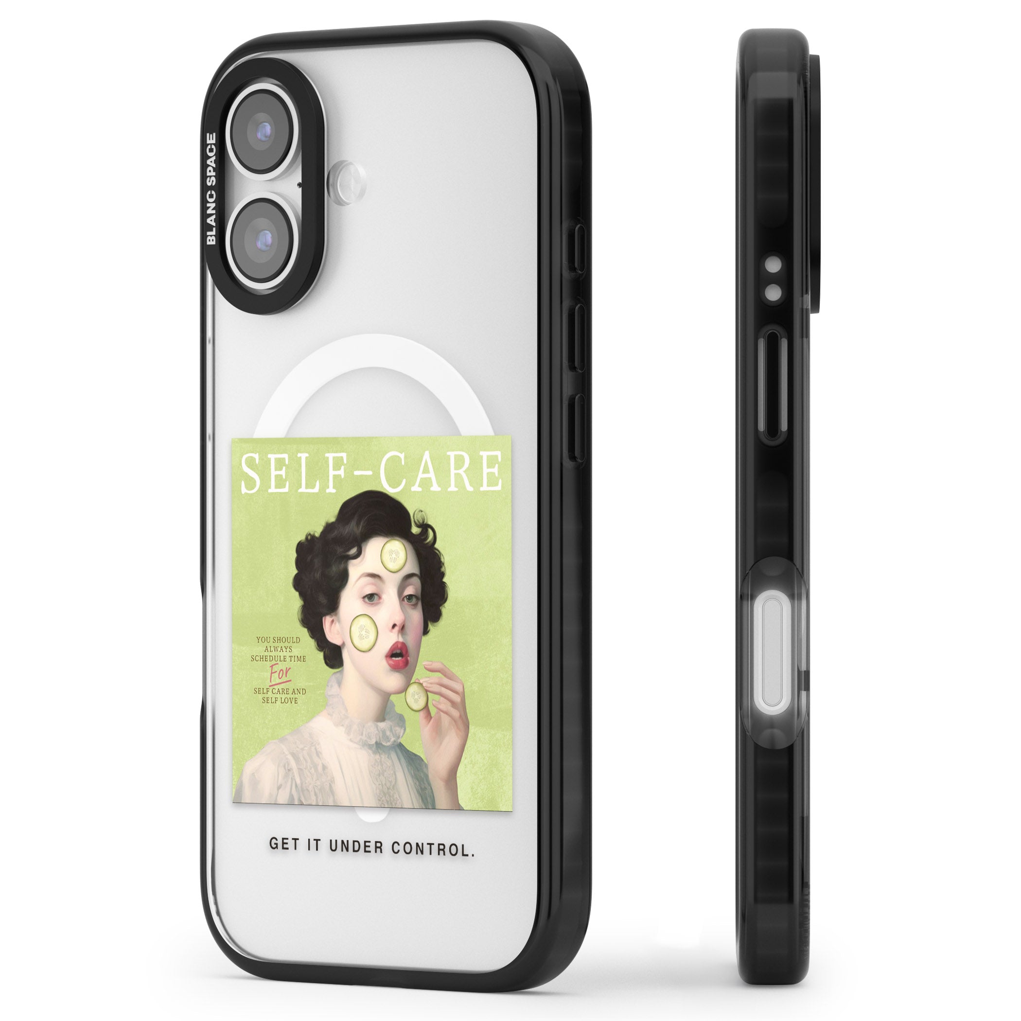 Self Care iPhone 17 Impact Pro Black Phone Case Side Profile