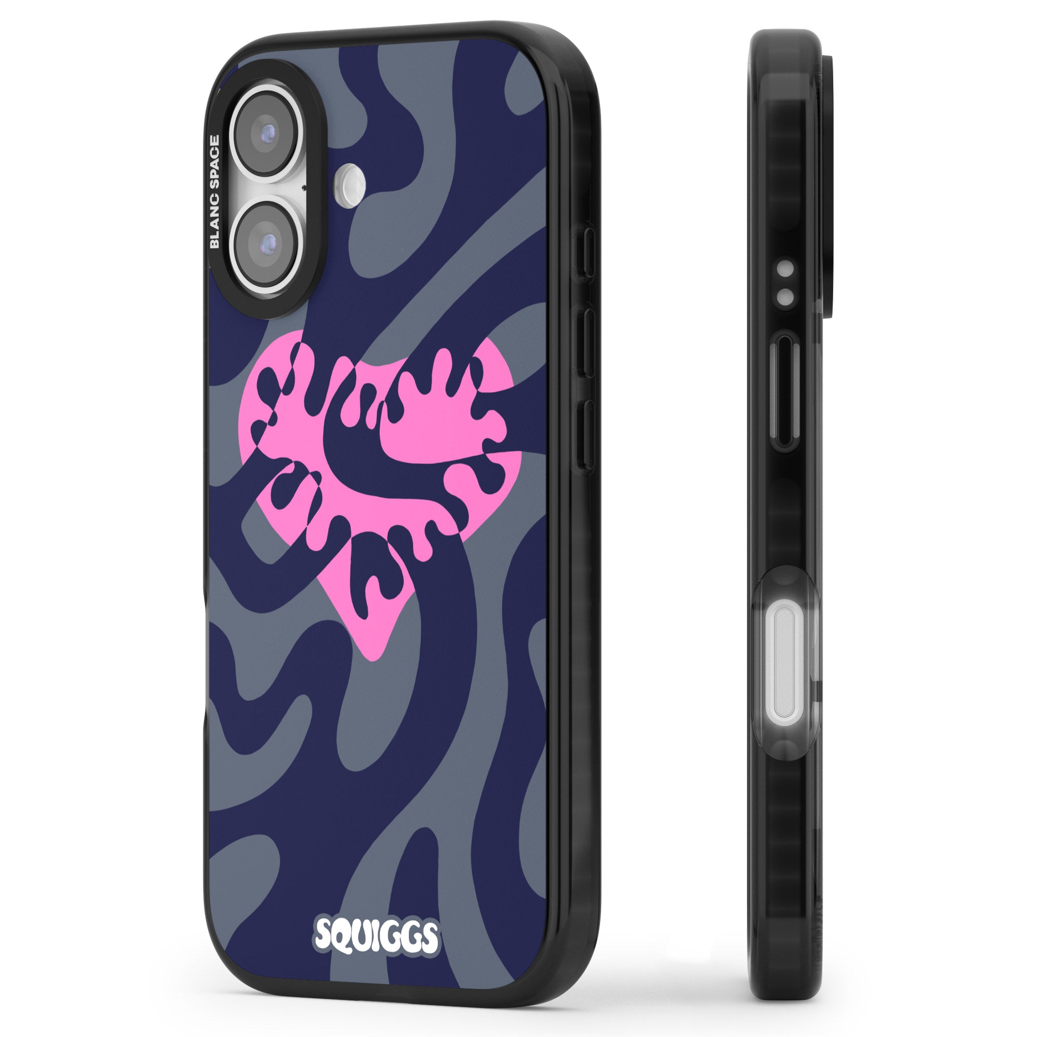 Abstract Heart iPhone 17 Impact Pro Black Phone Case Side Profile