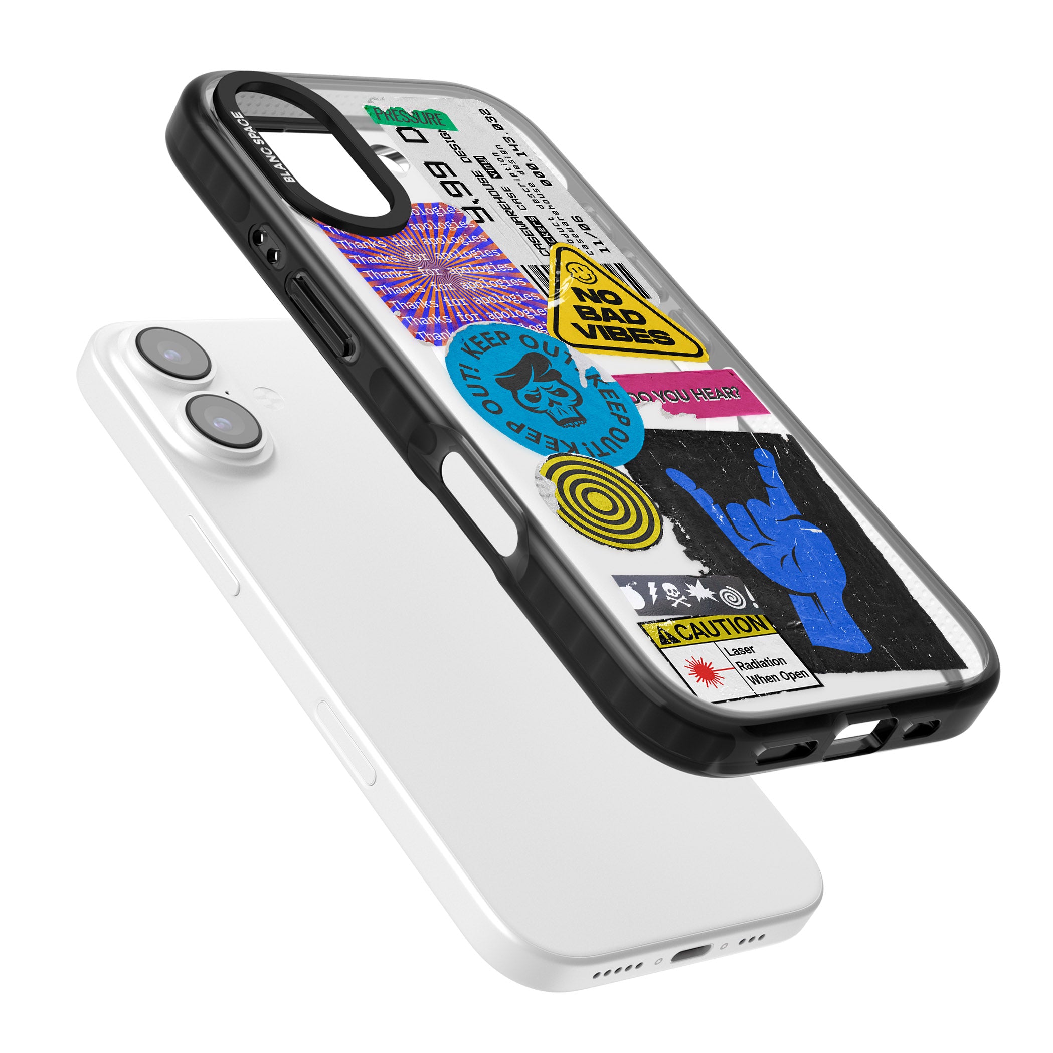 No Bad Vibes Sticker Mix iPhone 17 Impact Pro Black Phone Case Colours