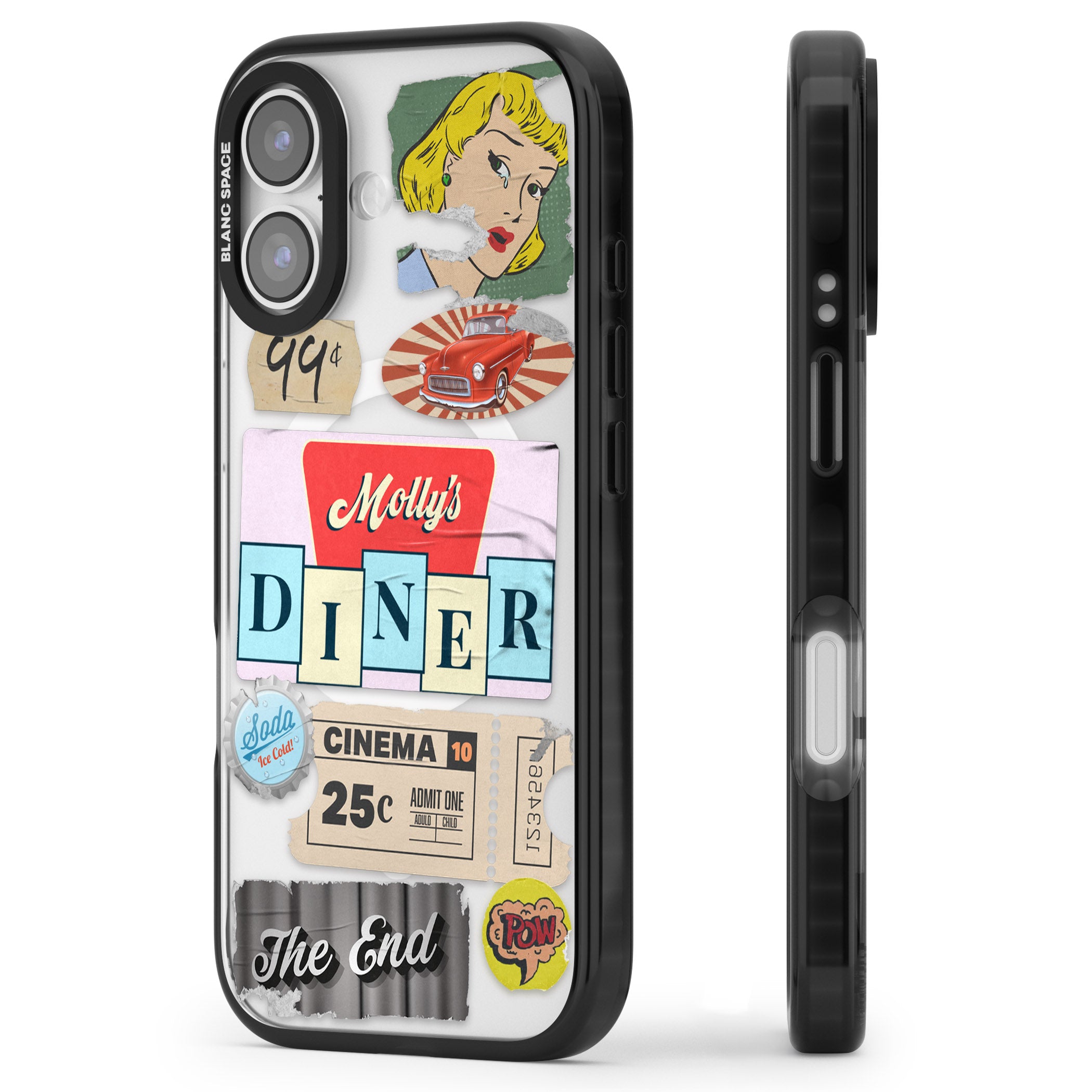 Nifty Fifties Swing iPhone 17 Impact Pro Black Phone Case Side Profile