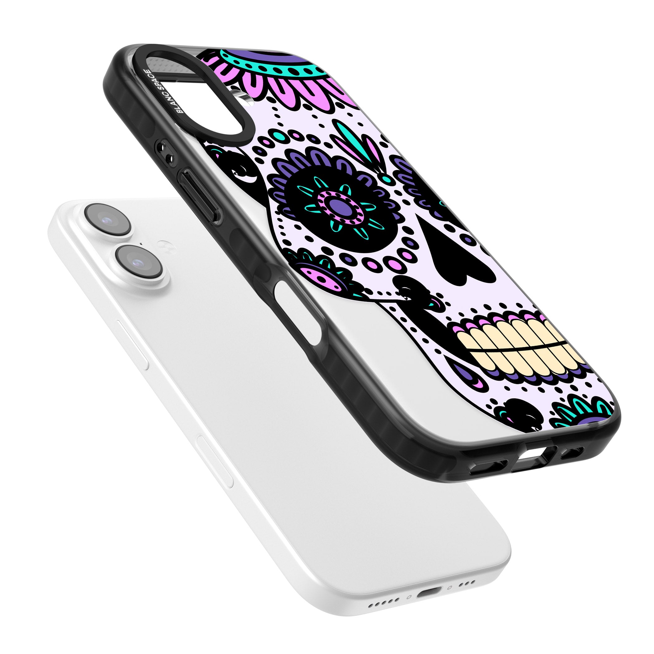 Violet Sugar Skull iPhone 17 Impact Pro Black Phone Case Colours