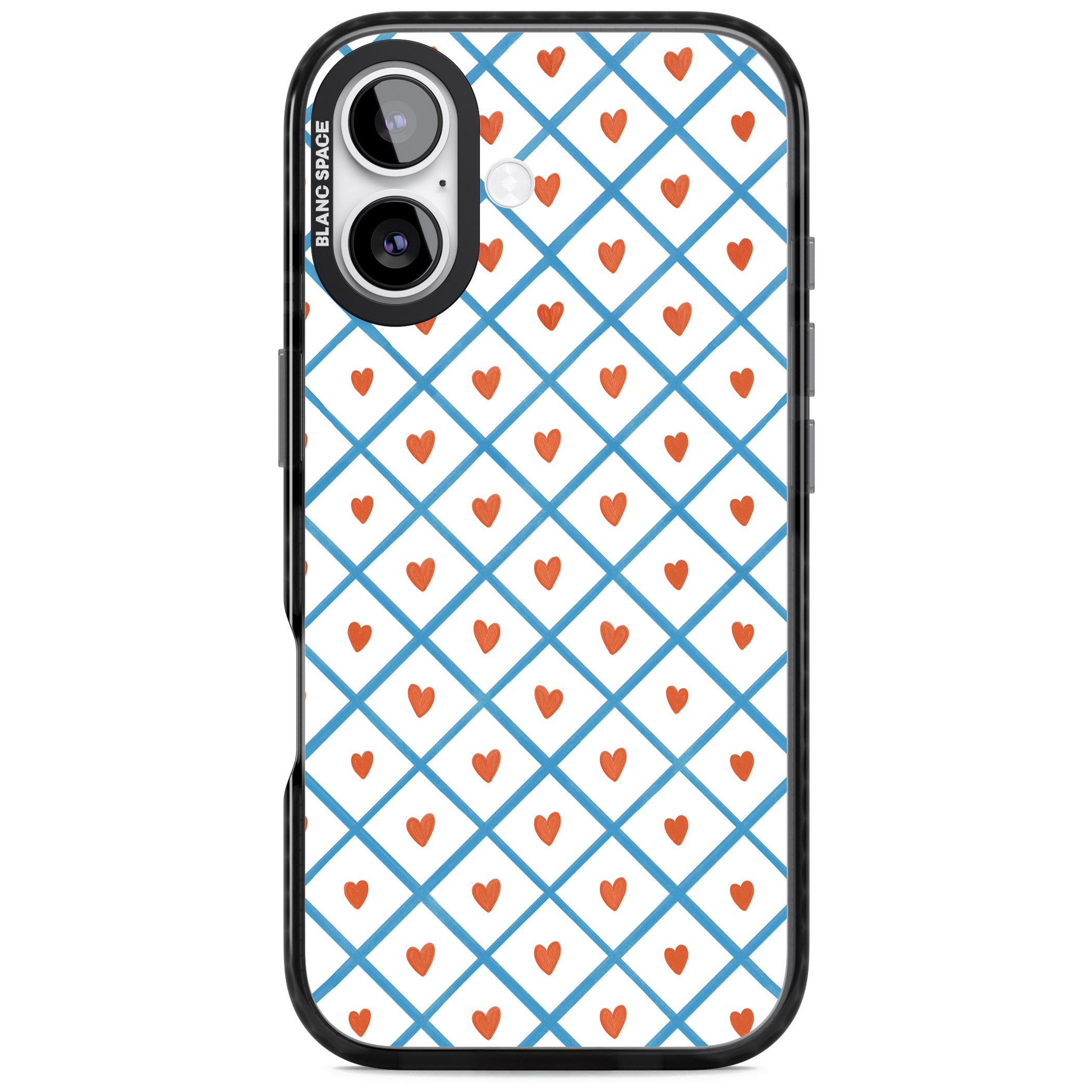 Lattice Love Hearts iPhone 17 Impact Pro Black Phone Case
