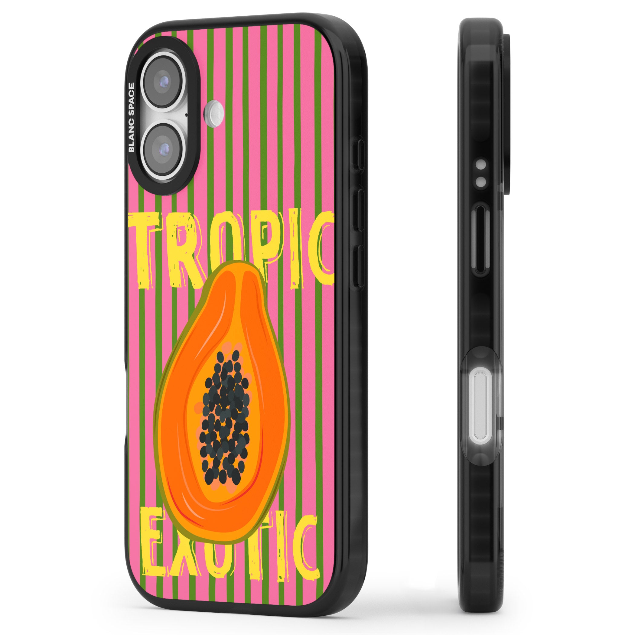 Tropic Exotic iPhone 17 Impact Pro Black Phone Case Side Profile