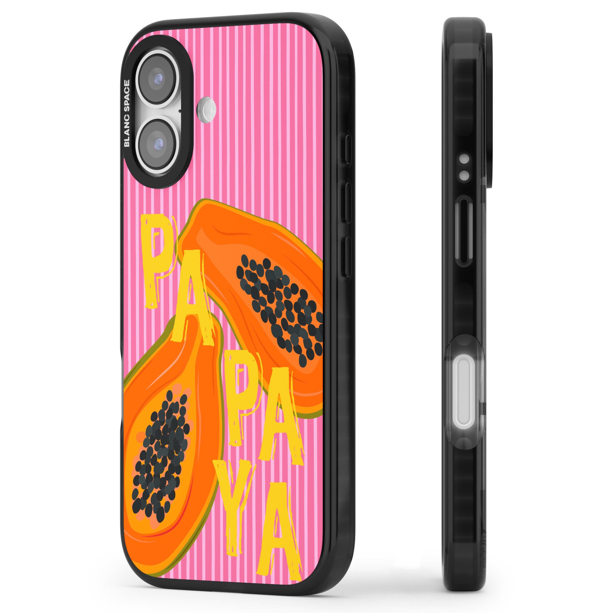 Papaya iPhone 17 Impact Pro Black Phone Case Side Profile