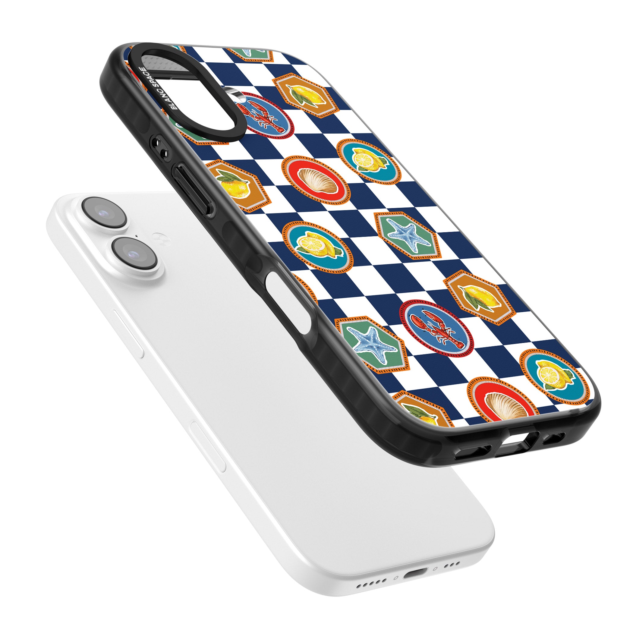 Coastal Check Pattern iPhone 17 Impact Pro Black Phone Case Colours