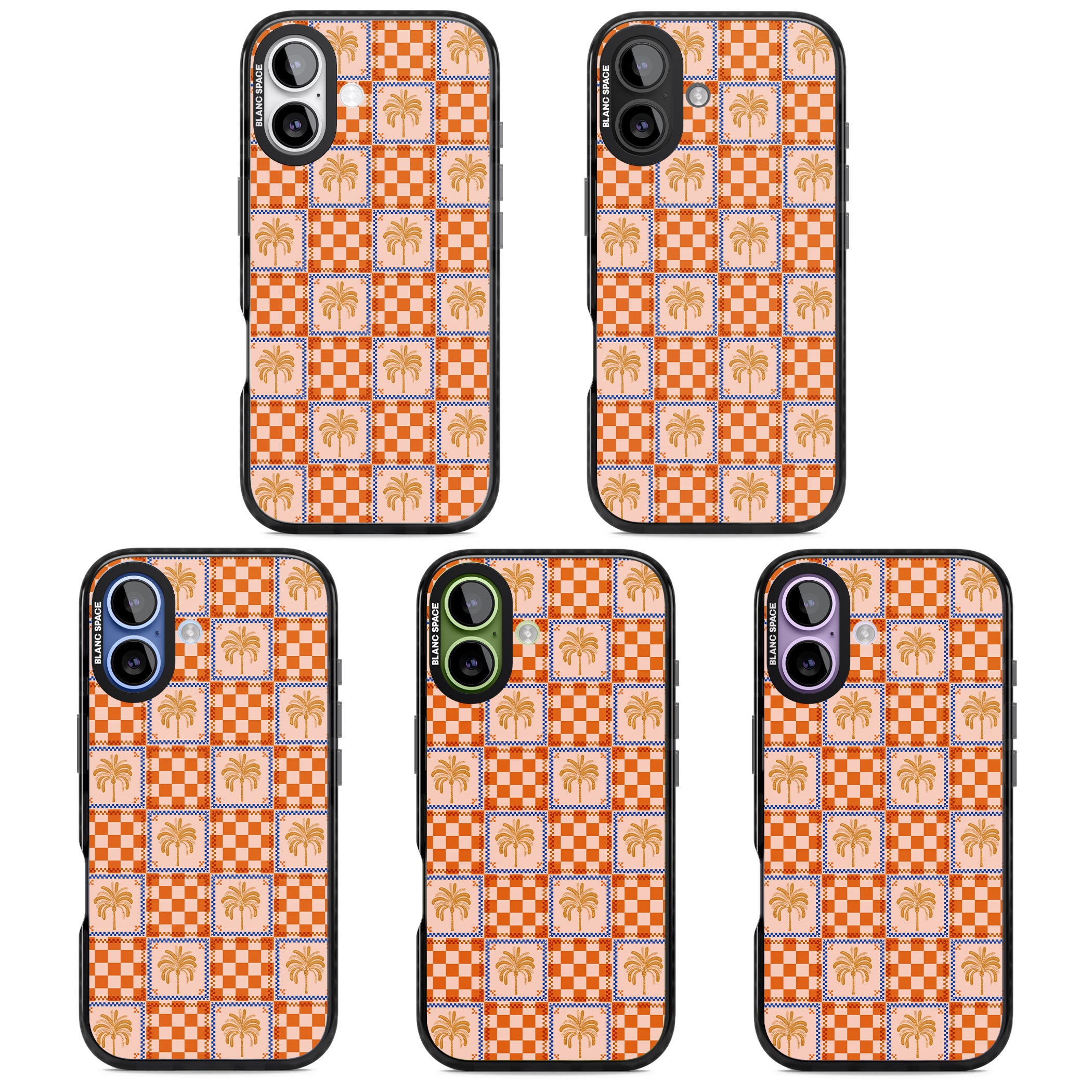 Terracotta Summer Checked iPhone 17 Impact Pro Black Phone Case APT Impact Protection