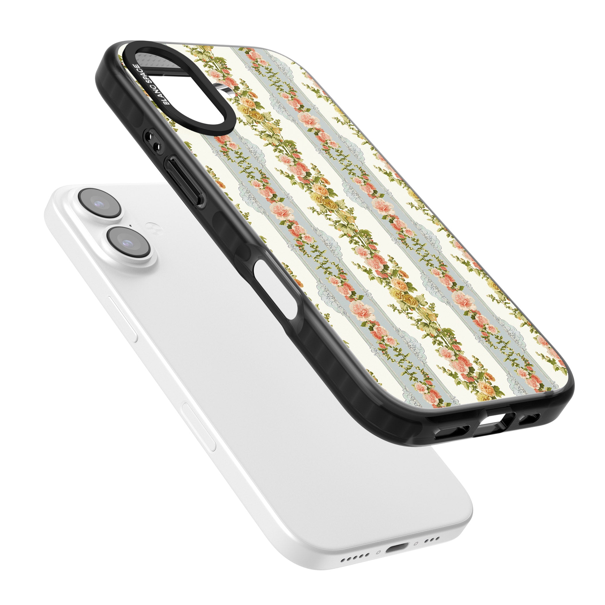Vintage Floral Stripes iPhone 17 Impact Pro Black Phone Case Colours