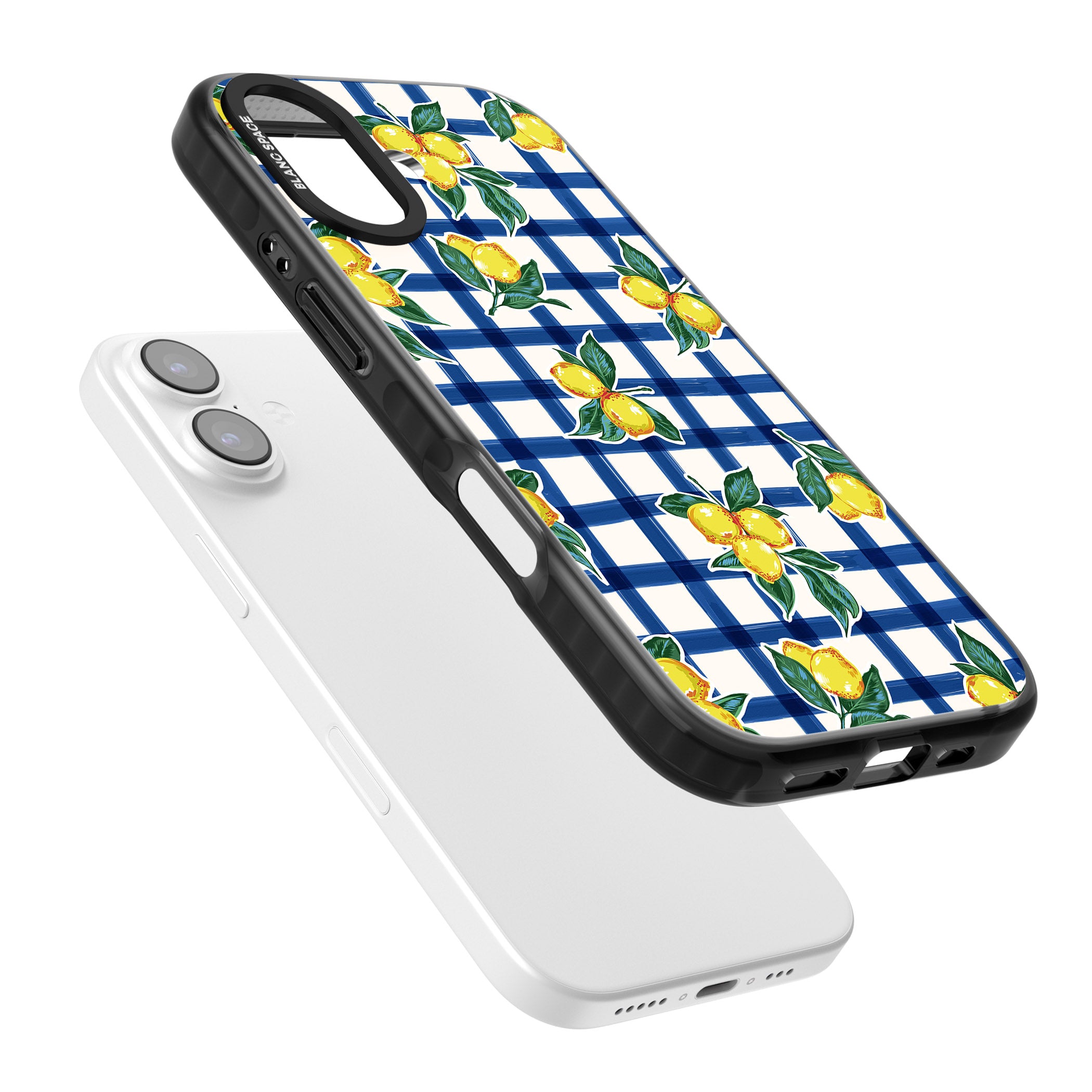 Lemon Gingham iPhone 17 Impact Pro Black Phone Case Colours