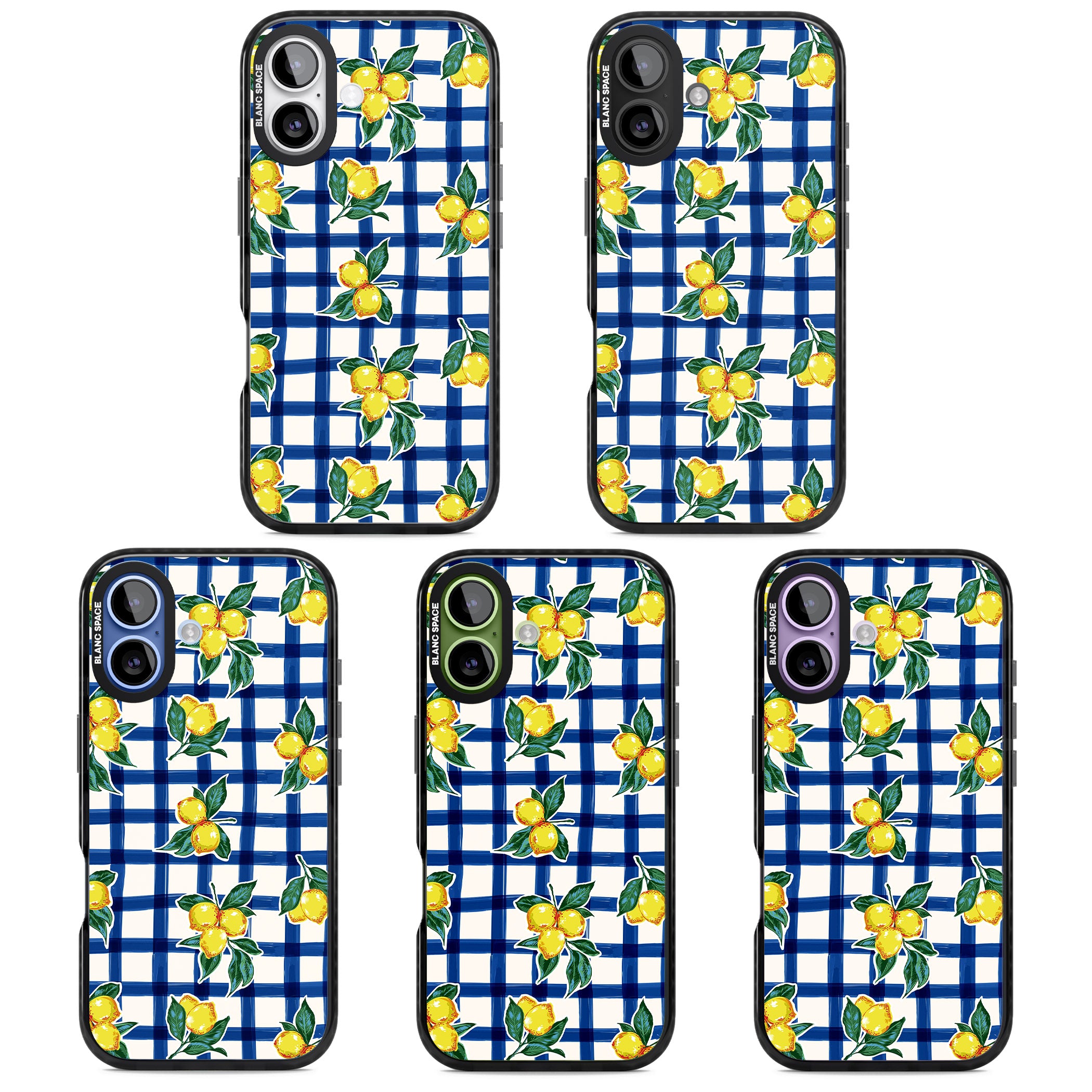 Lemon Gingham iPhone 17 Impact Pro Black Phone Case APT Impact Protection