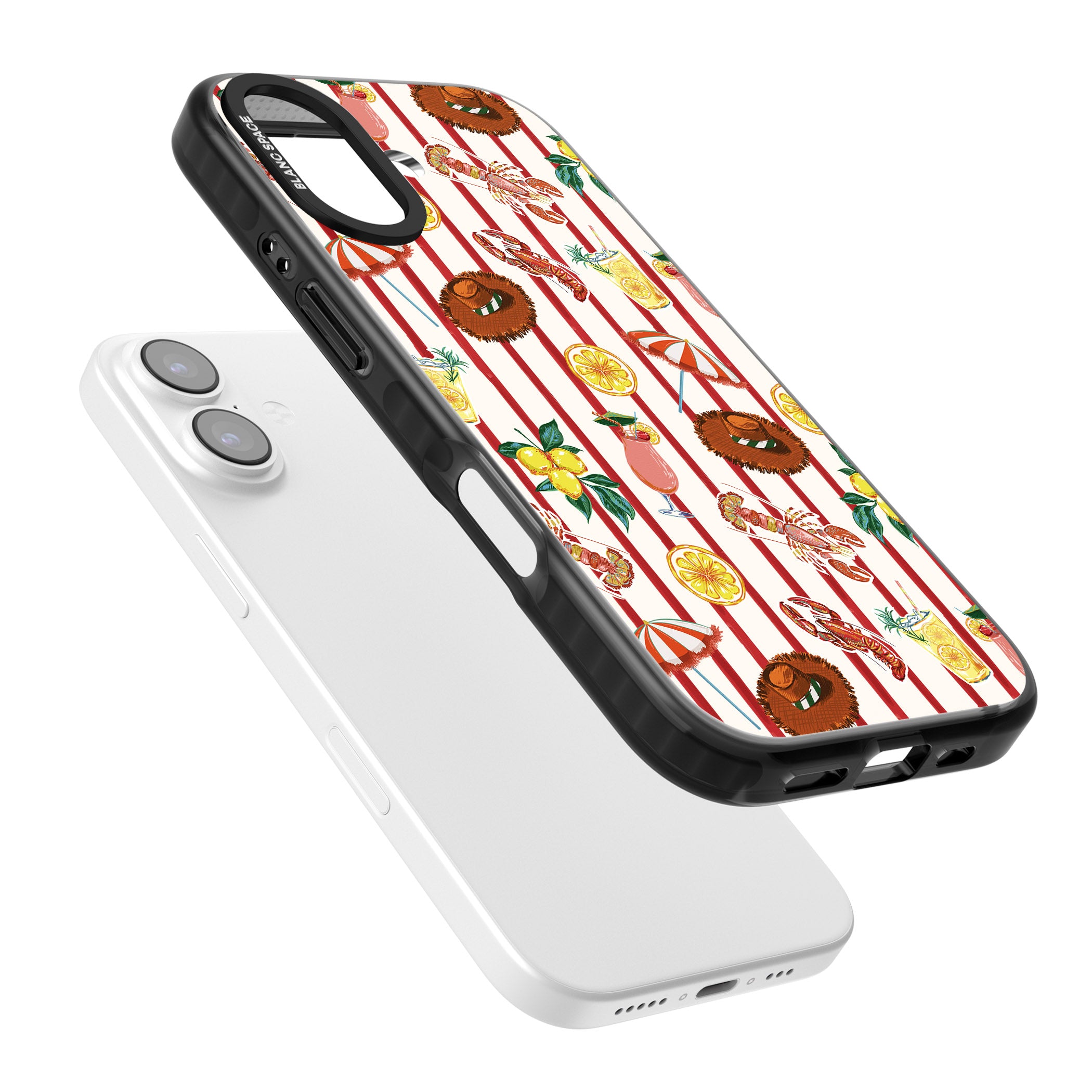 Italian Beach Pattern iPhone 17 Impact Pro Black Phone Case Colours