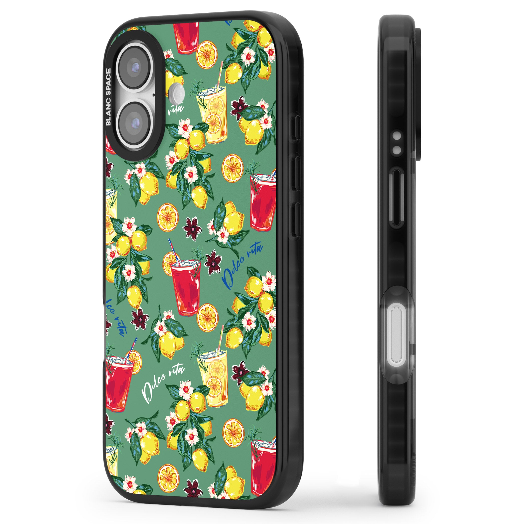 Lemon Cocktails iPhone 17 Impact Pro Black Phone Case Side Profile