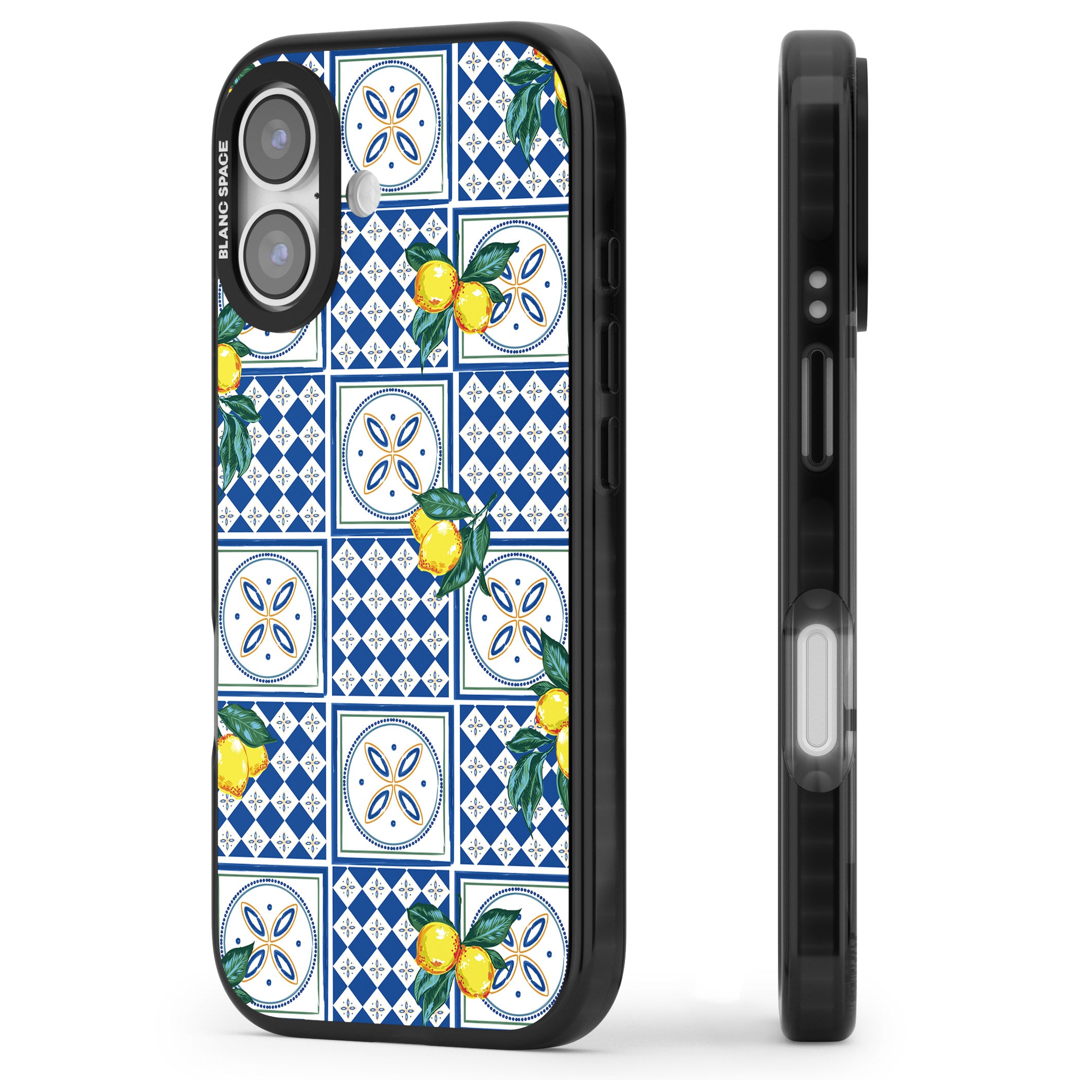 Lemon Tiles iPhone 17 Impact Pro Black Phone Case Side Profile