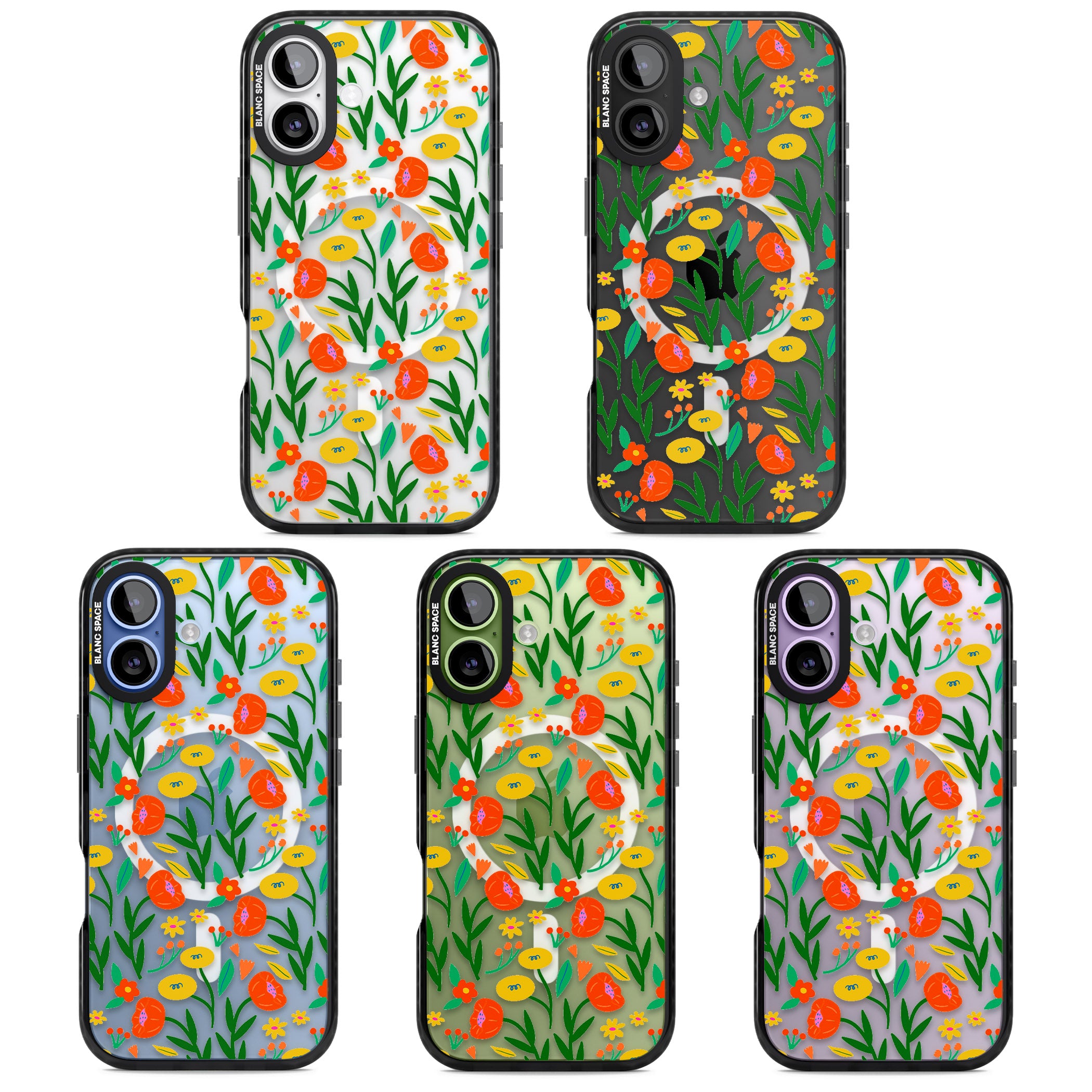 Summer Flower Fiesta iPhone 17 Impact Pro Black Phone Case APT Impact Protection