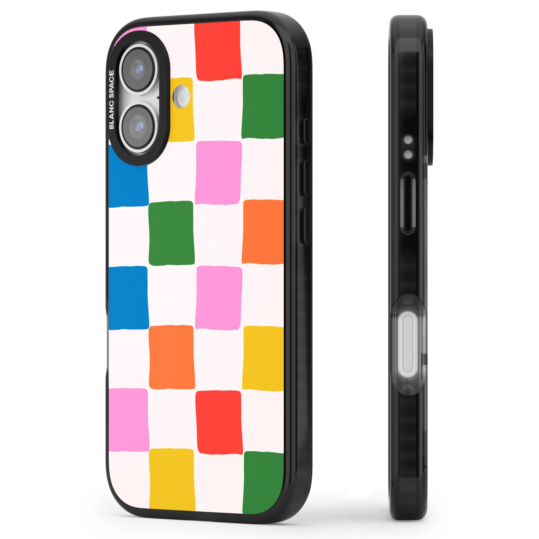 Colour Checked iPhone 17 Impact Pro Black Phone Case Side Profile
