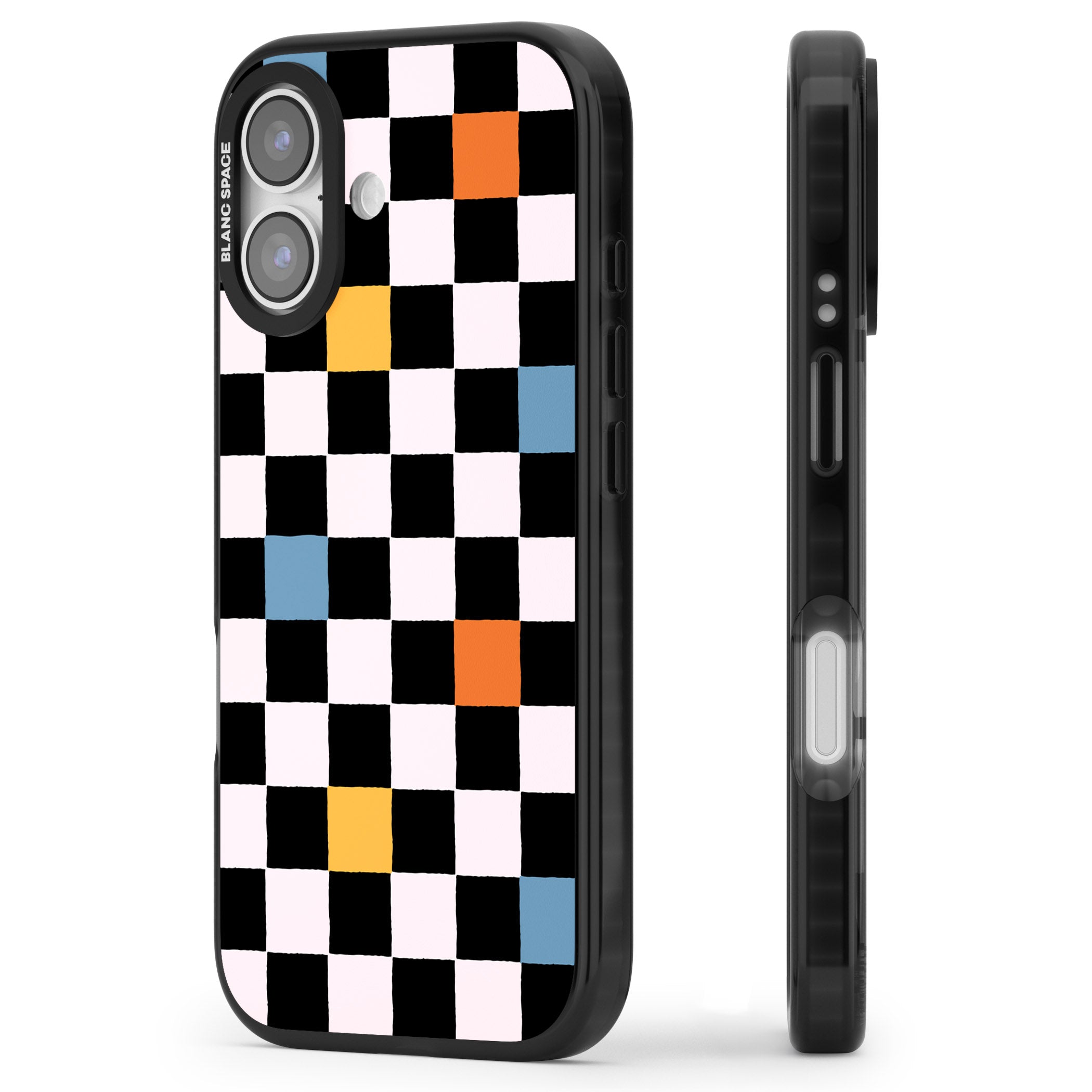 Vibrant Retro Checkered iPhone 17 Impact Pro Black Phone Case Side Profile
