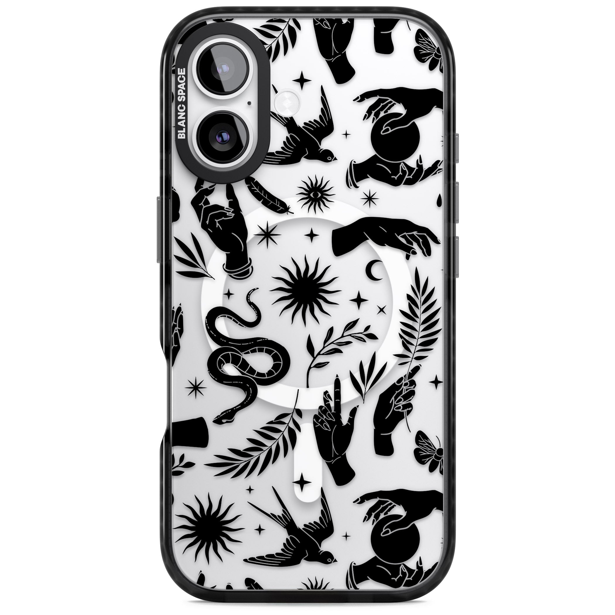 Celestial Pattern (Black) iPhone 17 Impact Pro Black Phone Case
