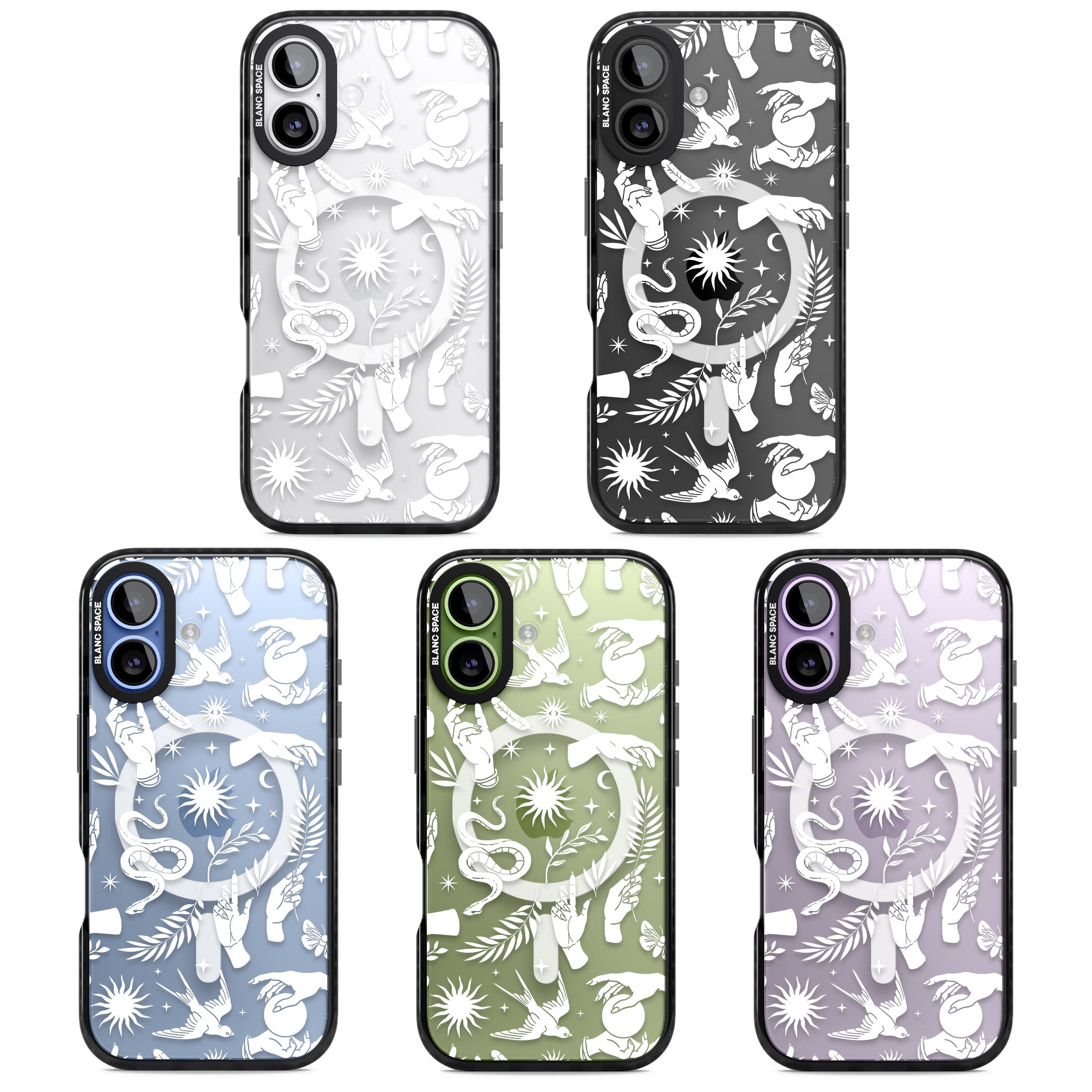 Celestial Pattern (White) iPhone 17 Impact Pro Black Phone Case APT Impact Protection