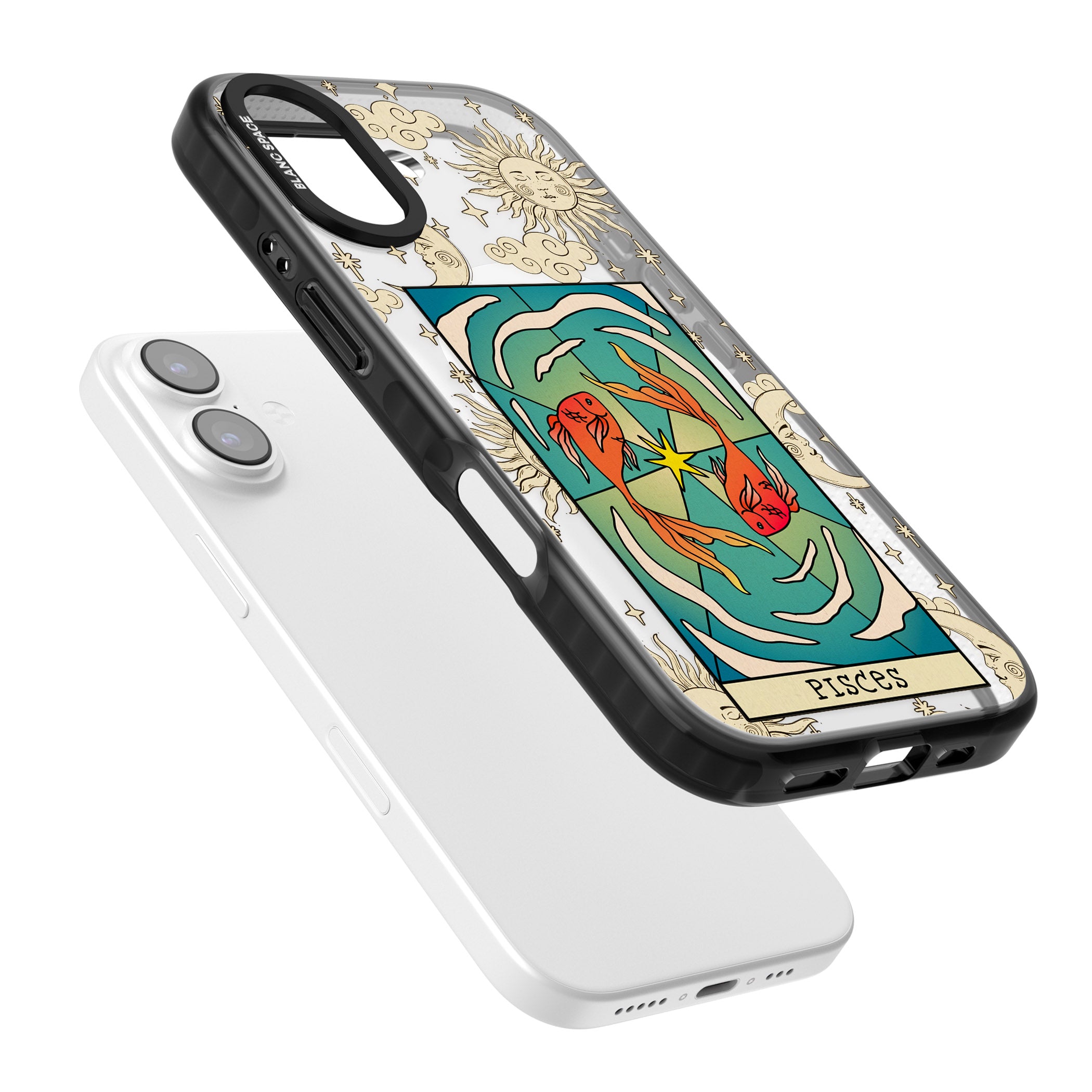 Celestial Zodiac Pisces iPhone 17 Impact Pro Black Phone Case Colours