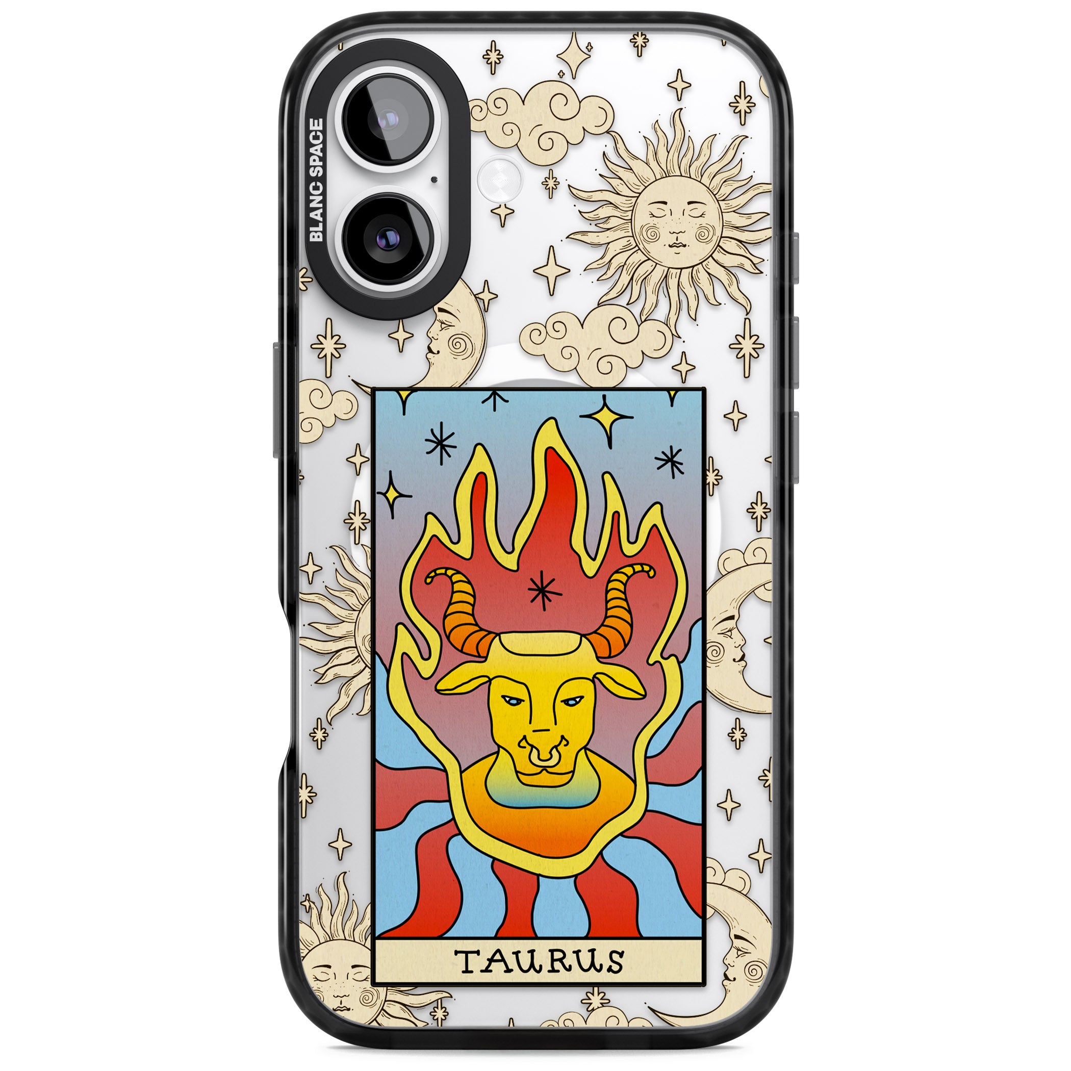 Celestial Zodiac Taurus iPhone 17 Impact Pro Black Phone Case