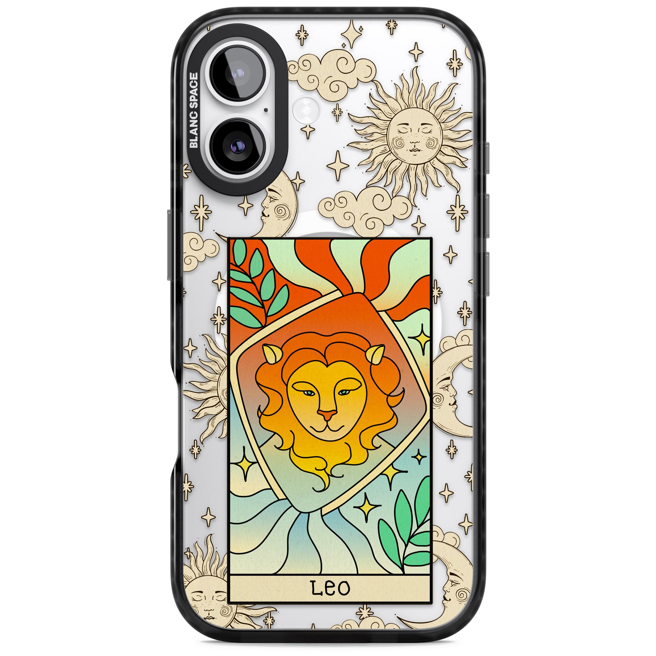 Celestial Zodiac Leo iPhone 17 Impact Pro Black Phone Case