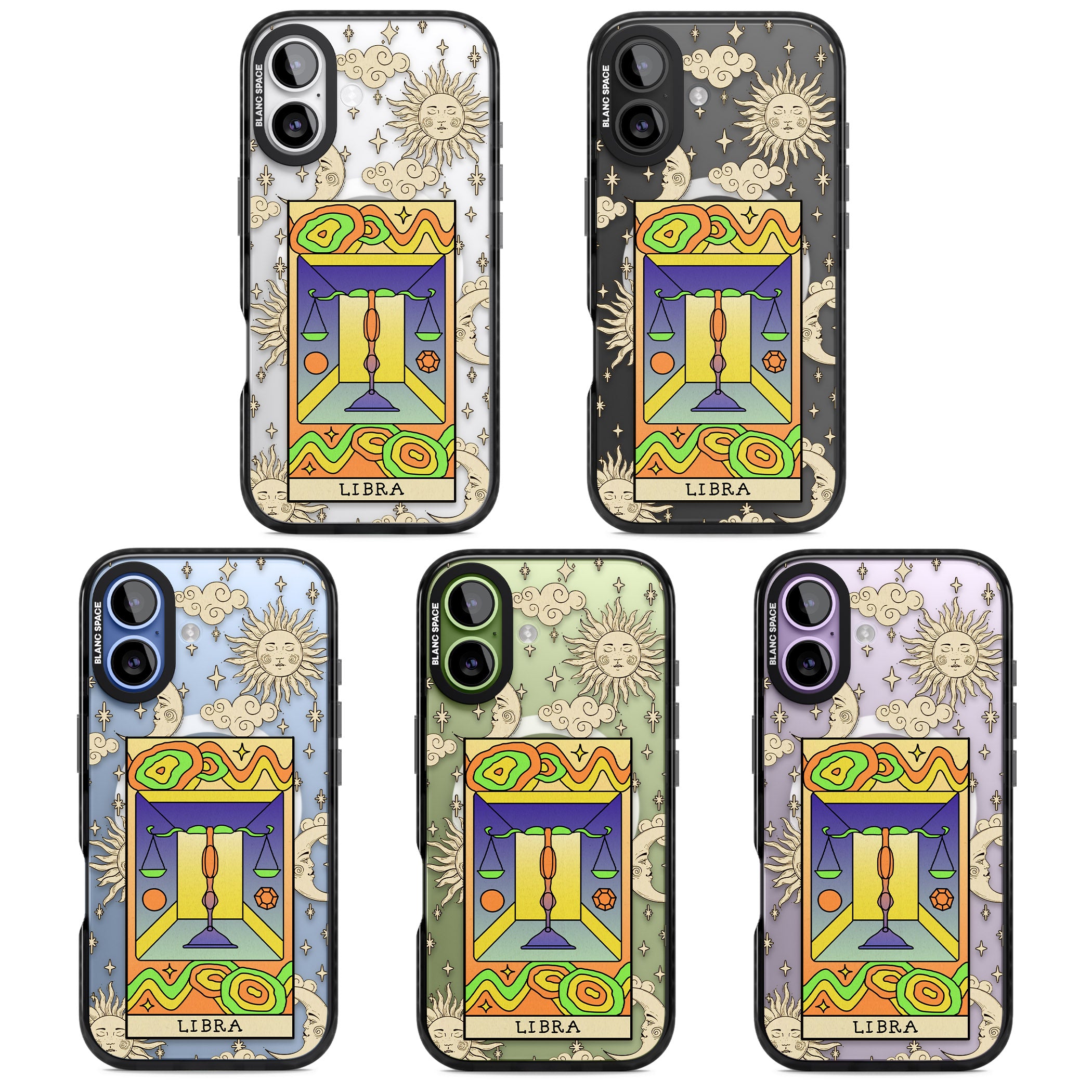 Celestial Zodiac Libra iPhone 17 Impact Pro Black Phone Case APT Impact Protection